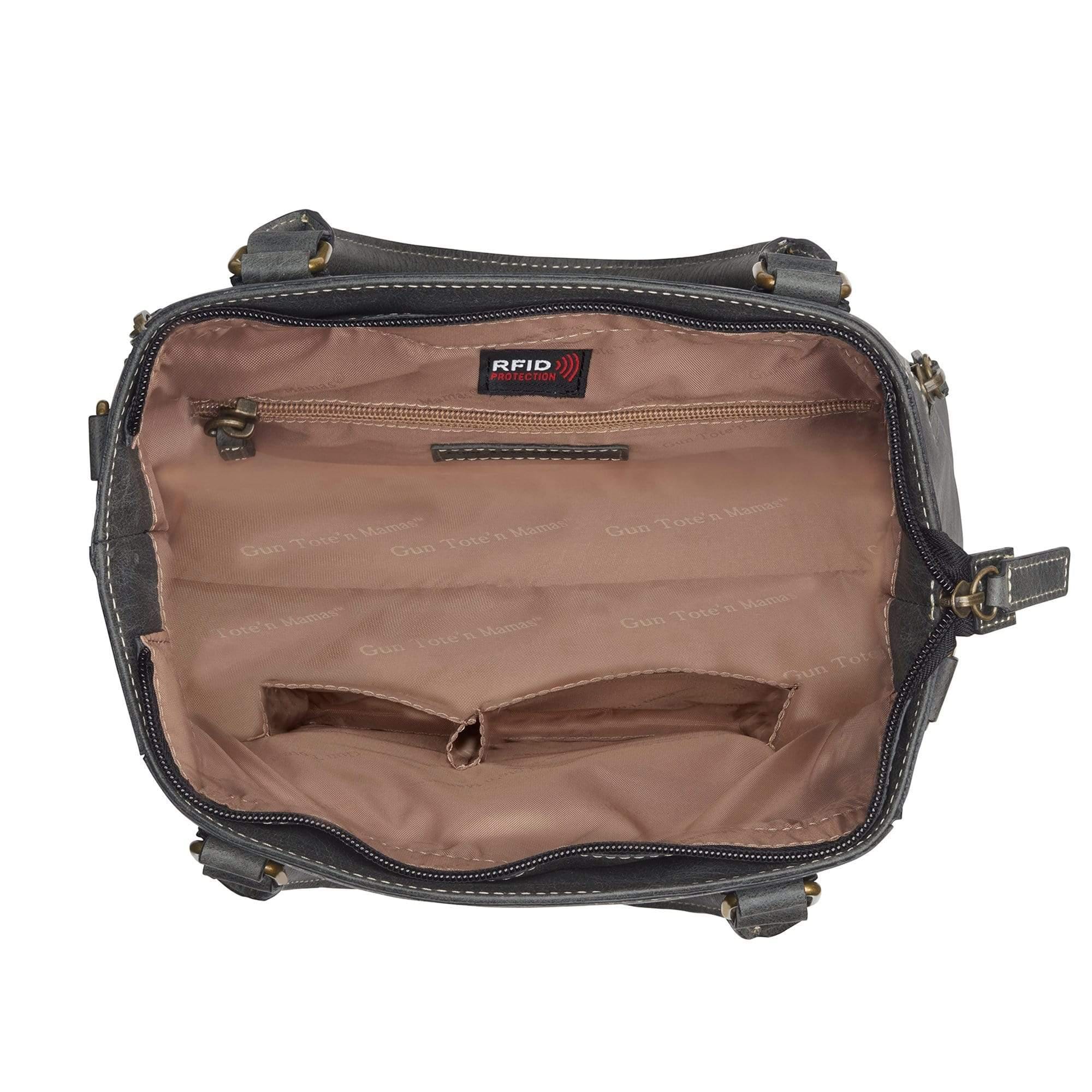 Concealed Carry Distressed Buffalo Leather Town Tote by GTM Original