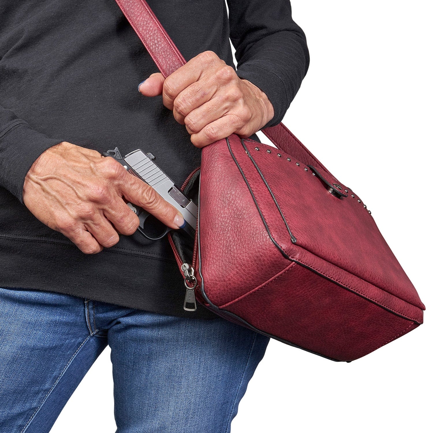 Concealed Carry Kinsley Crossbody Wallet- YKK Locking Zippered Bag - Easy Conceal Carry - CCW Purse for Women - concealed carry Handbag for woman - Crossbody with RFID Slim Wallet - CCW Bag for Pistol - Fast and Easy Draw Bag