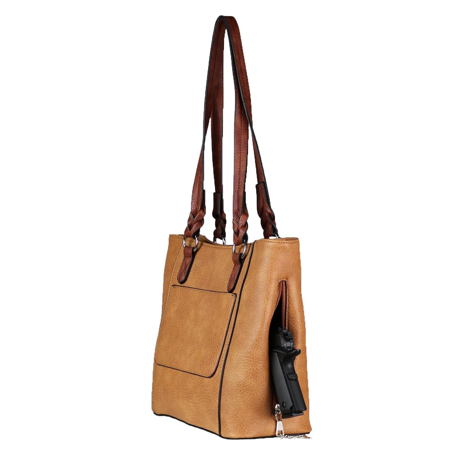 Concealed Carry Grace Tote - Lady Conceal - Women conceal carry purse for pistol - Designer Luxury Tote Carry Handbag - YKK Locking Zippers and Universal Holster - Easy Concealed Carry - Quick Gun Draw - Safe Gun Bag - Designer Luxury Conceal Carry Handbag - carry Handbag for gun carry - concealed carry gun Handbag with locking zipper - concealed carry Handbag for woman