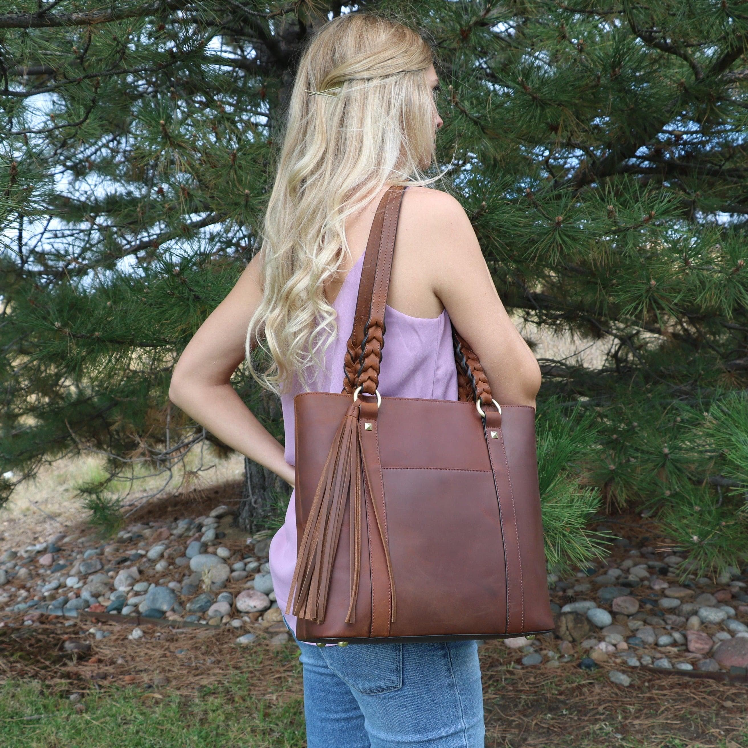 Concealed Carry Bella Leather Tote - Women's Purse for Pistol - Locking Purse with pistol slot - Leather Conceal Carry purse for Women - Concealed carry purse holster - Conceal Carry Handbag for Pistol - Handgun Bags for Women