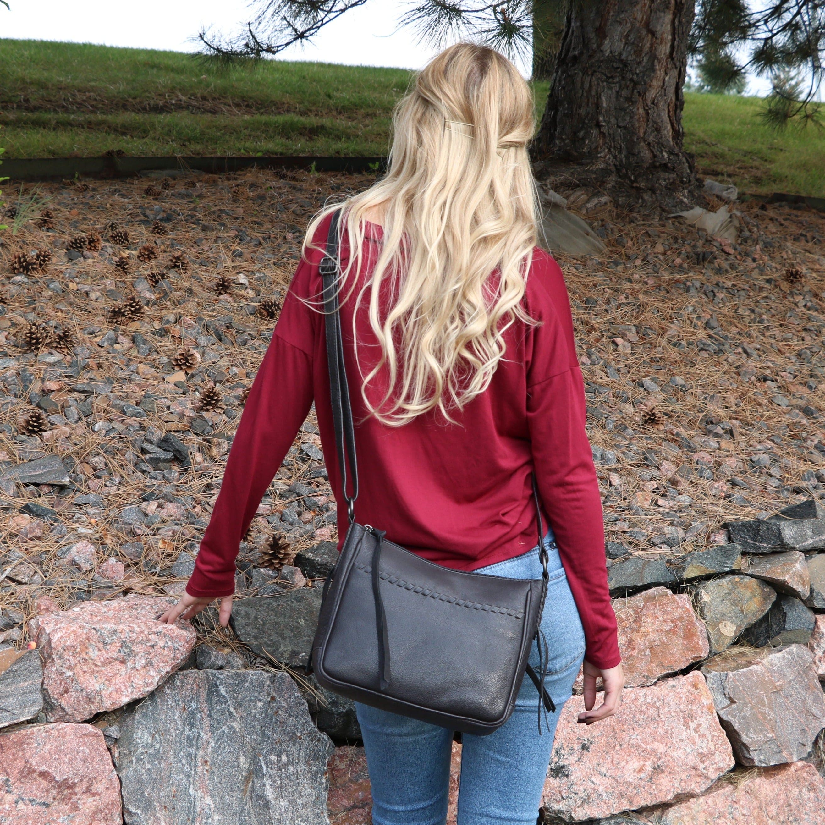 Concealed Carry Callie Leather Crossbody - Purse for Glock with Holster - Lady Conceal - Concealed Carry Purse - conceal and carry purse for women