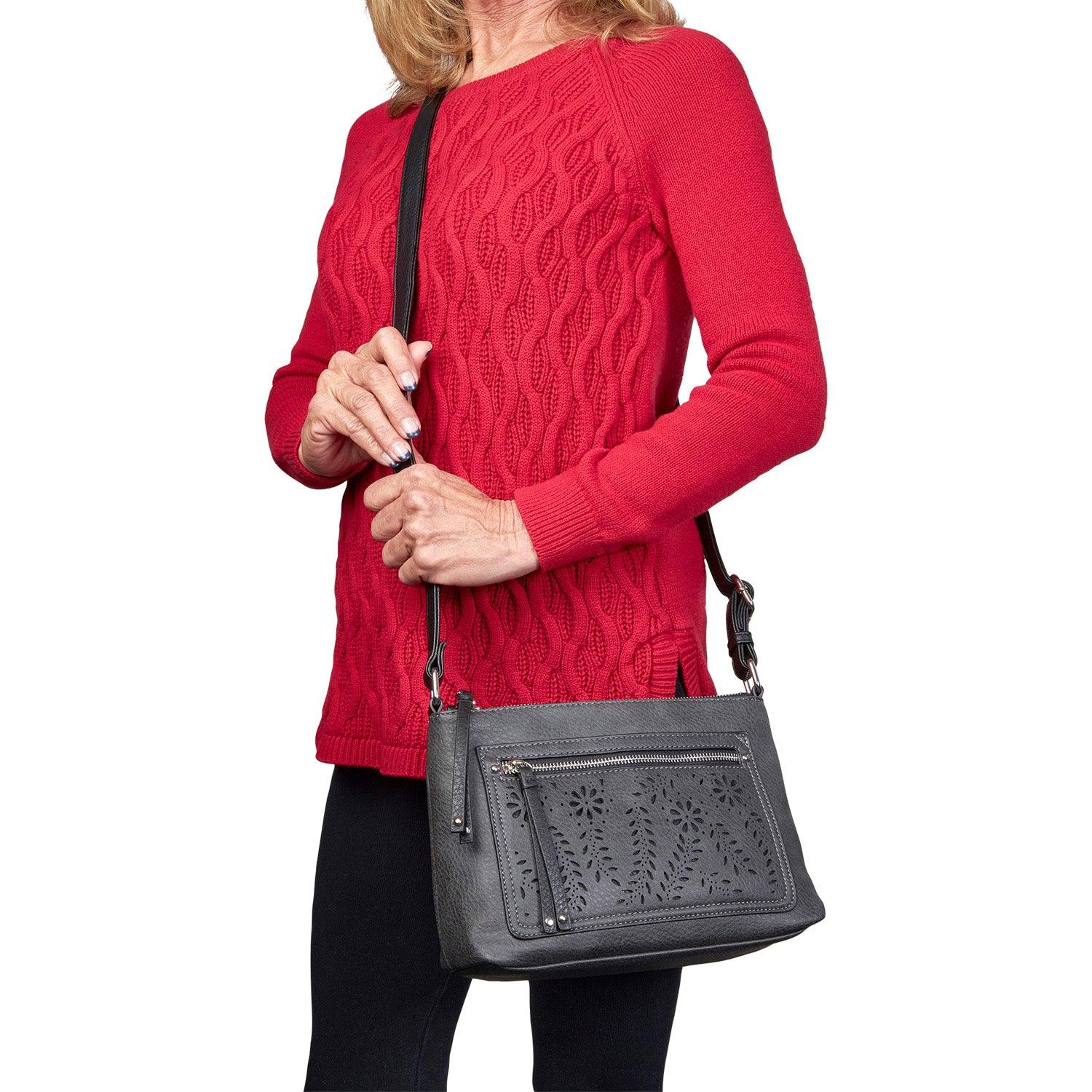 Concealed Carry Hailey Crossbody - Lady Conceal - soft leather shoulder bags for women's - crossbody bags for everyday use - most popular crossbody bag - crossbody bags for guns - crossbody handgun bag - Unique Hide Purse - Conceal Carry Western Purse - Stylish Carry Evelyn Leather Bag - Bag for Conceal Carrying Women - - Gun Bag for Women