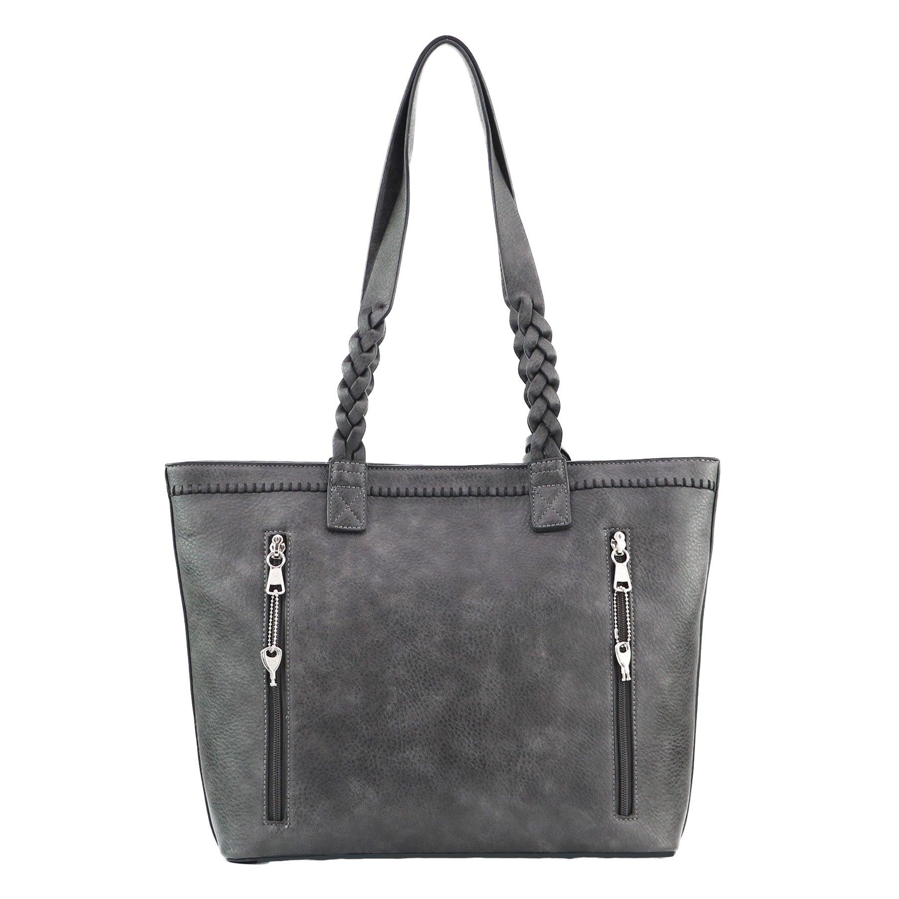 Concealed Carry Cora Tote by Lady Conceal - Locking Designer Conceal Carry Handbag for women - Locking Conceal and Carry Handbag with Universal Holster for Handguns - Unique Handbag Gun and Pistol Bag - crossbody Handbag for concealed gun carry - concealed carry Handbag gun purse with locking zipper
