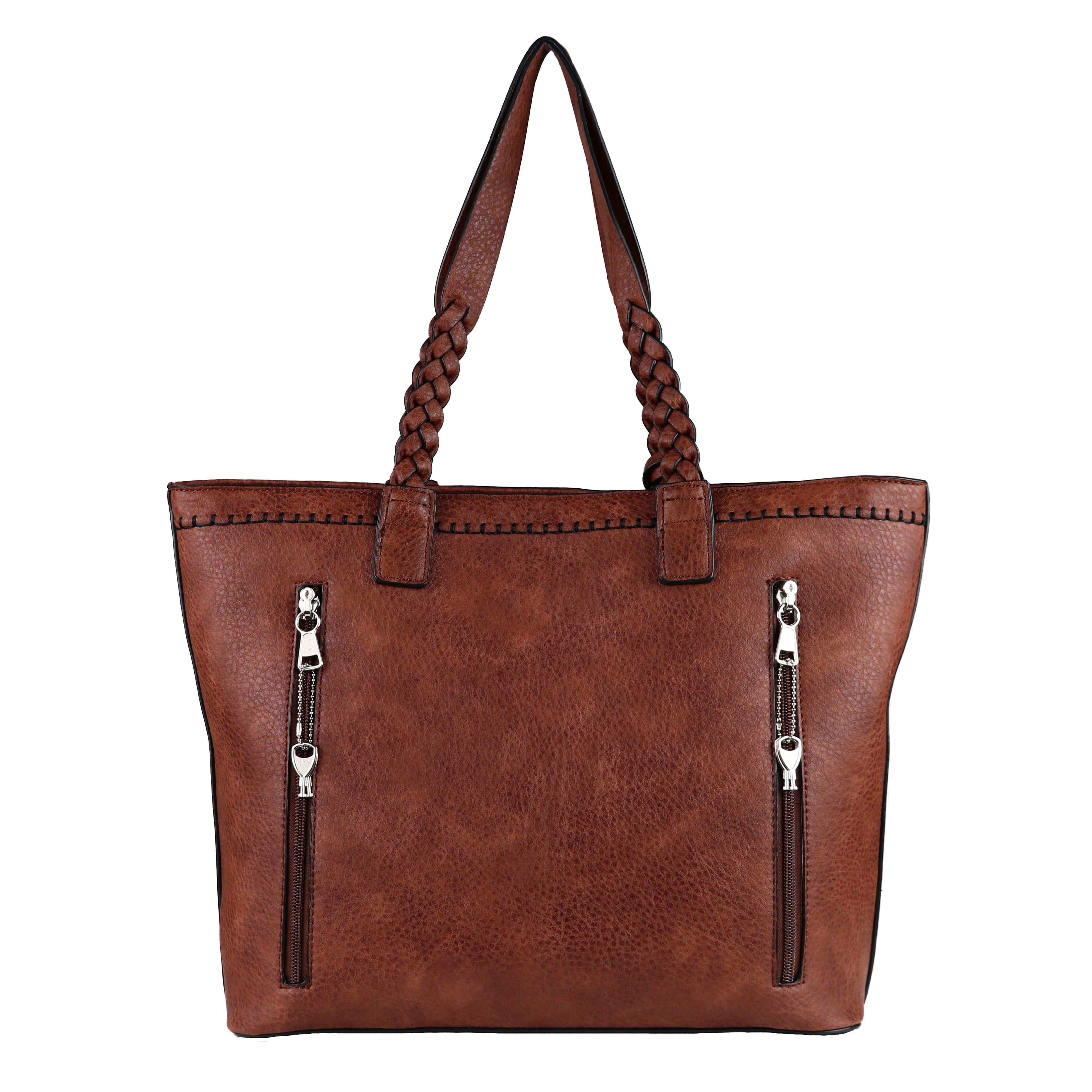 Concealed Carry Cora Tote by Lady Conceal - Locking Designer Conceal Carry Handbag for women - Locking Conceal and Carry Handbag with Universal Holster for Handguns - Unique Handbag Gun and Pistol Bag - crossbody Handbag for concealed gun carry - concealed carry Handbag gun purse with locking zipper