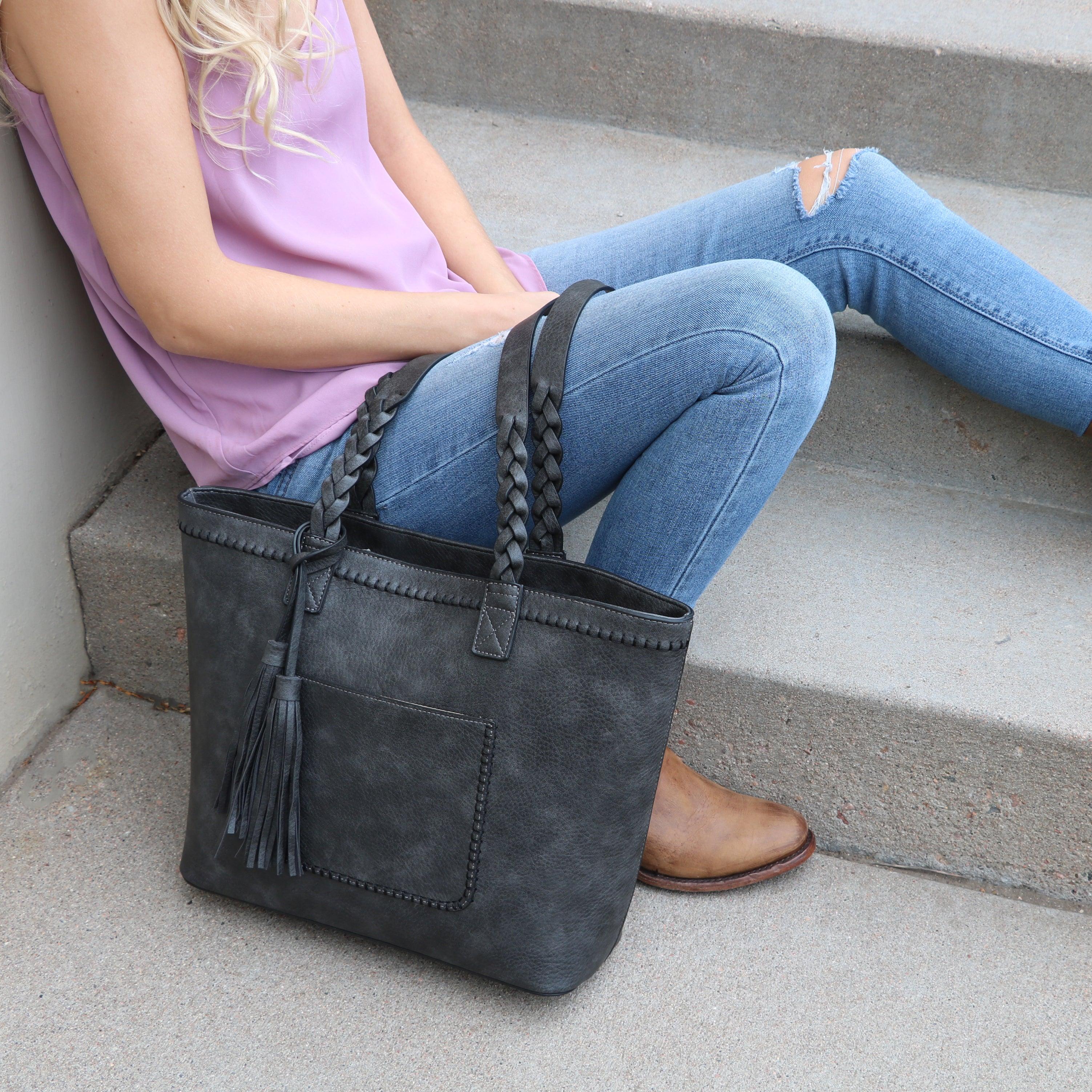 Concealed Carry Cora Tote by Lady Conceal -  Locking Designer Conceal Carry Handbag for women -   Locking Conceal and Carry Handbag with Universal Holster for Handguns -  Unique Handbag Gun and Pistol Bag - crossbody Handbag for concealed gun carry - concealed carry Handbag gun purse with locking zipper
