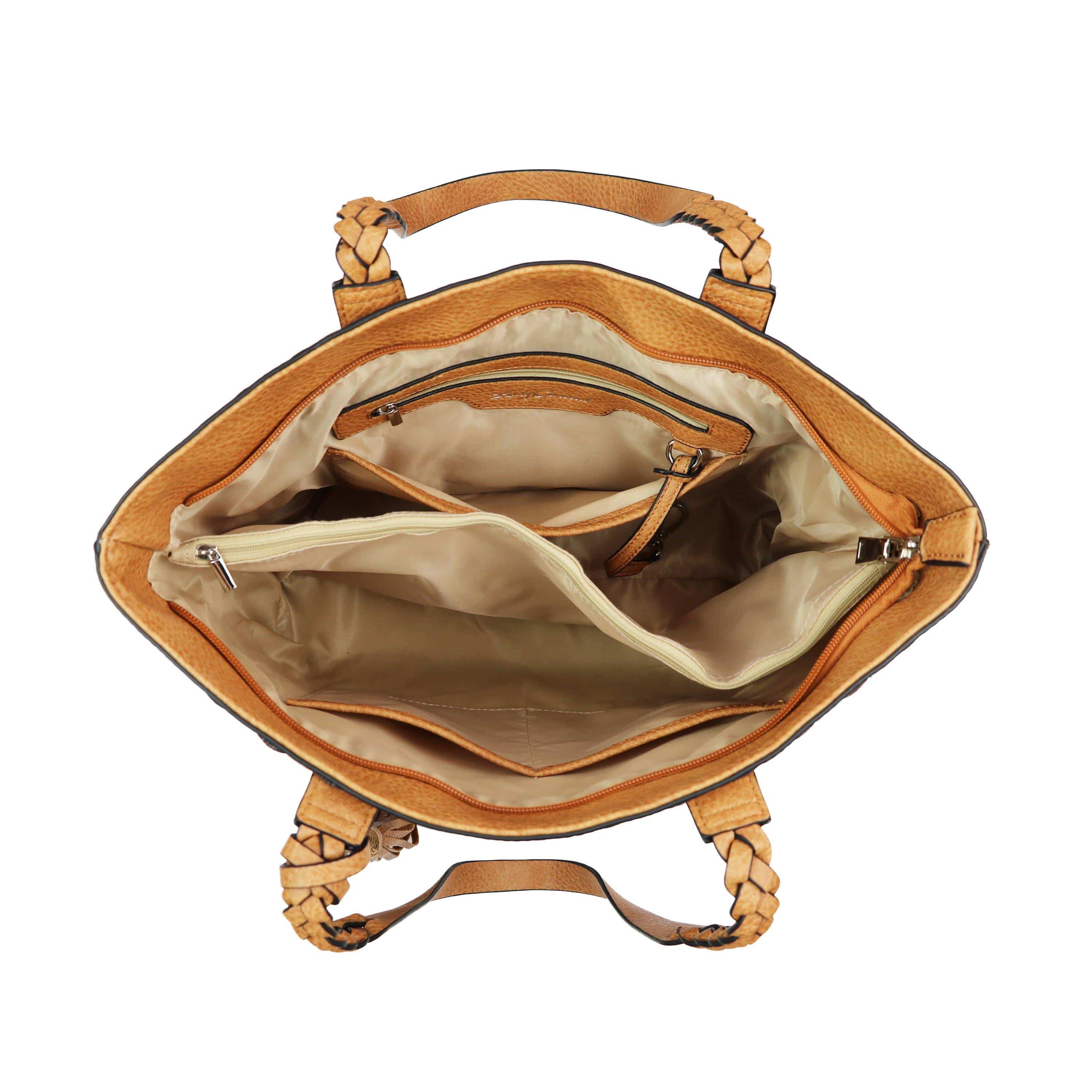 Concealed Carry Cora Tote by Lady Conceal - Locking Designer Conceal Carry Handbag for women - Locking Conceal and Carry Handbag with Universal Holster for Handguns - Unique Handbag Gun and Pistol Bag - crossbody Handbag for concealed gun carry - concealed carry Handbag gun purse with locking zipper