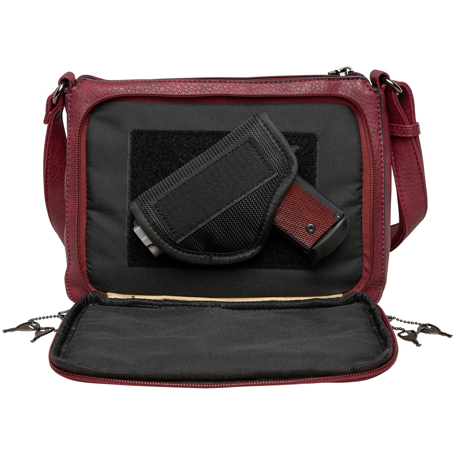 Concealed Carry Kinsley Crossbody Wallet- YKK Locking Zippered Bag - Easy Conceal Carry - CCW Purse for Women - concealed carry Handbag for woman - Crossbody with RFID Slim Wallet - CCW Bag for Pistol - Fast and Easy Draw Bag