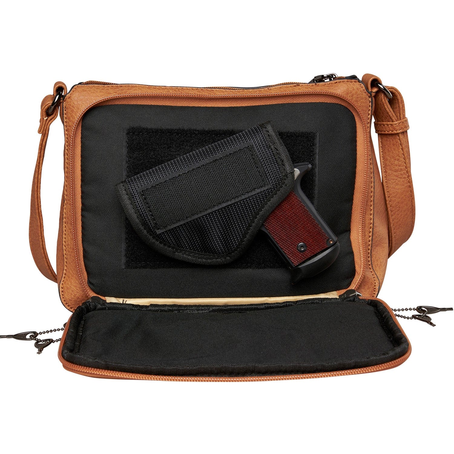 Concealed Carry Kinsley Crossbody Wallet- YKK Locking Zippered Bag - Easy Conceal Carry - CCW Purse for Women - concealed carry Handbag for woman - Crossbody with RFID Slim Wallet - CCW Bag for Pistol - Fast and Easy Draw Bag