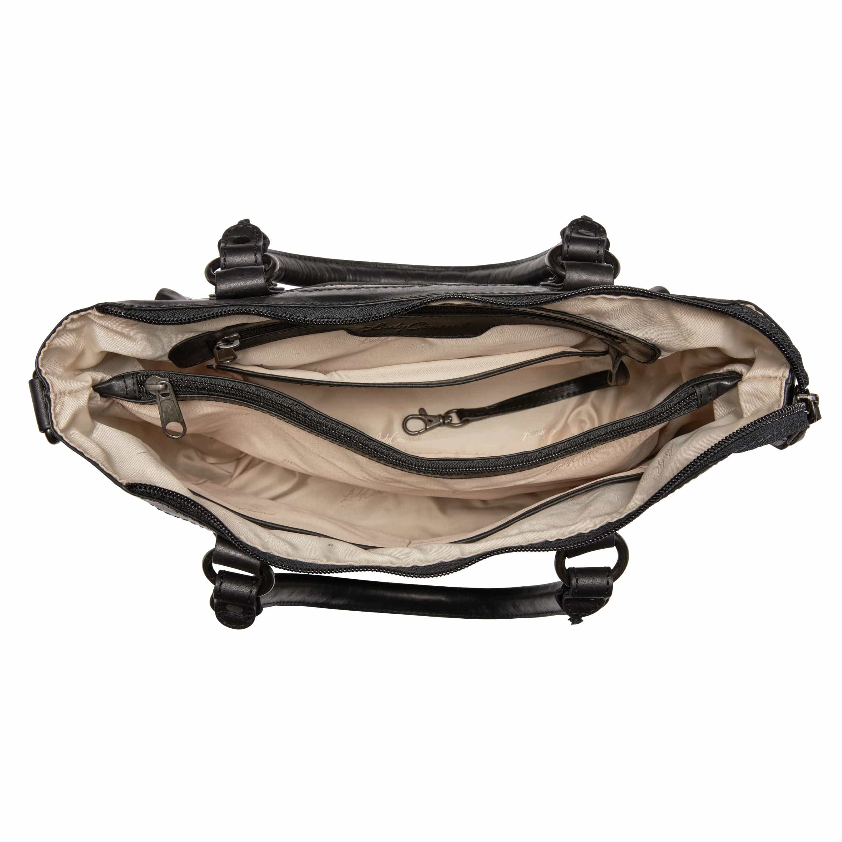 Concealed Carry Sadie Leather Satchel by Lady Conceal - Lady Conceal - designer purses - black designer purse - designer purse brands - designer backpack purse - designer purse sale - womens designer purse sale - designer purses black friday sale - black and white designer purse - black crossbody purse designer - black owned purse designers - woman designer purse - designer purses for women