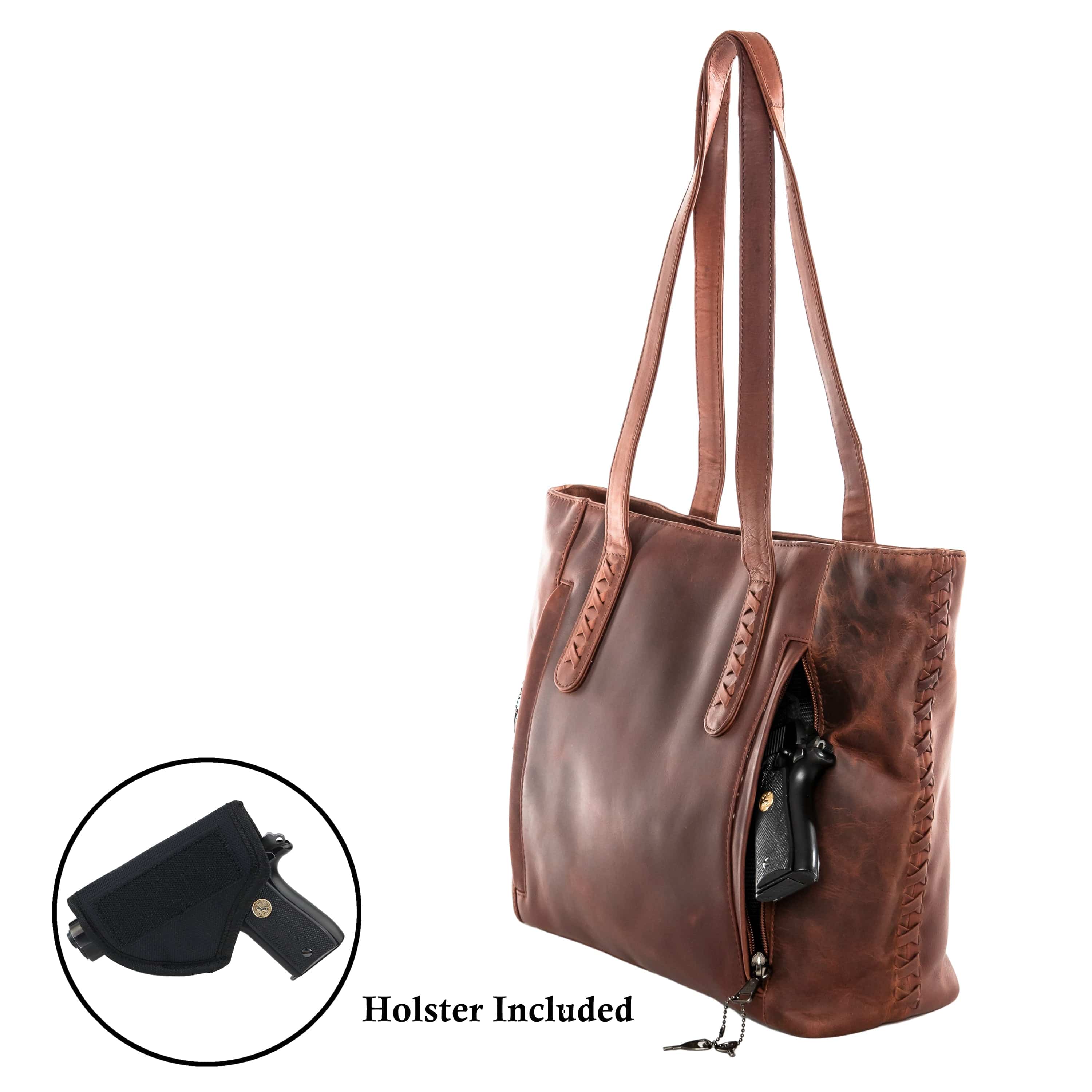 Concealed Carry Norah Large Leather Tote - Lady Conceal - Concealed Carry Purse - Women Pistol Bag - YKK Locking - Gun Security Purse - designer purse brands - designer backpack purse - designer purse sale - womens designer purse sale - designer purses black friday sale - black and white designer purse - black crossbody purse designer - black owned purse designers - woman designer purse - designer purses for women