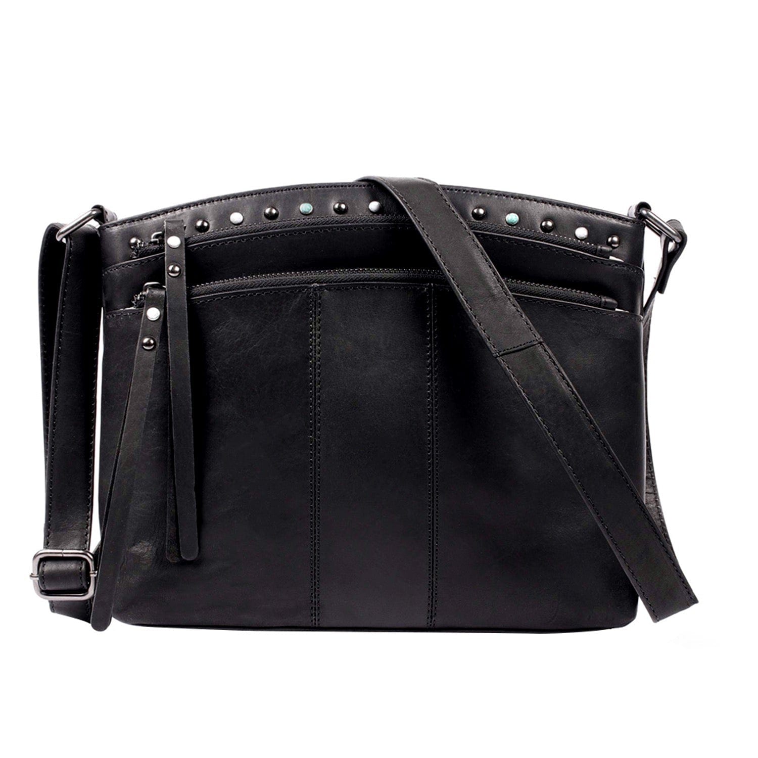 Concealed Carry Brynn Arched Leather Crossbody - Lady Conceal - Concealed Carry Purse - conceal and carry purse for women - tactical pistol bag - Locking Conceal and Carry Purse with Universal Holster for Handguns - Unique Hide Crossbody Gun and Pistol Bag