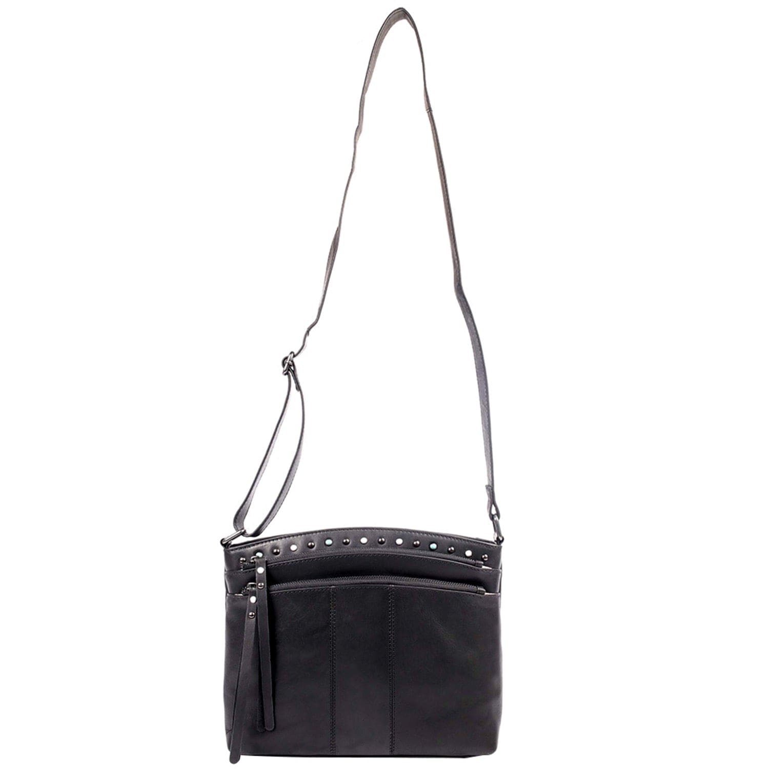 Concealed Carry Brynn Arched Leather Crossbody - Lady Conceal - Concealed Carry Purse - conceal and carry purse for women - tactical pistol bag - Locking Conceal and Carry Purse with Universal Holster for Handguns - Unique Hide Crossbody Gun and Pistol Bag
