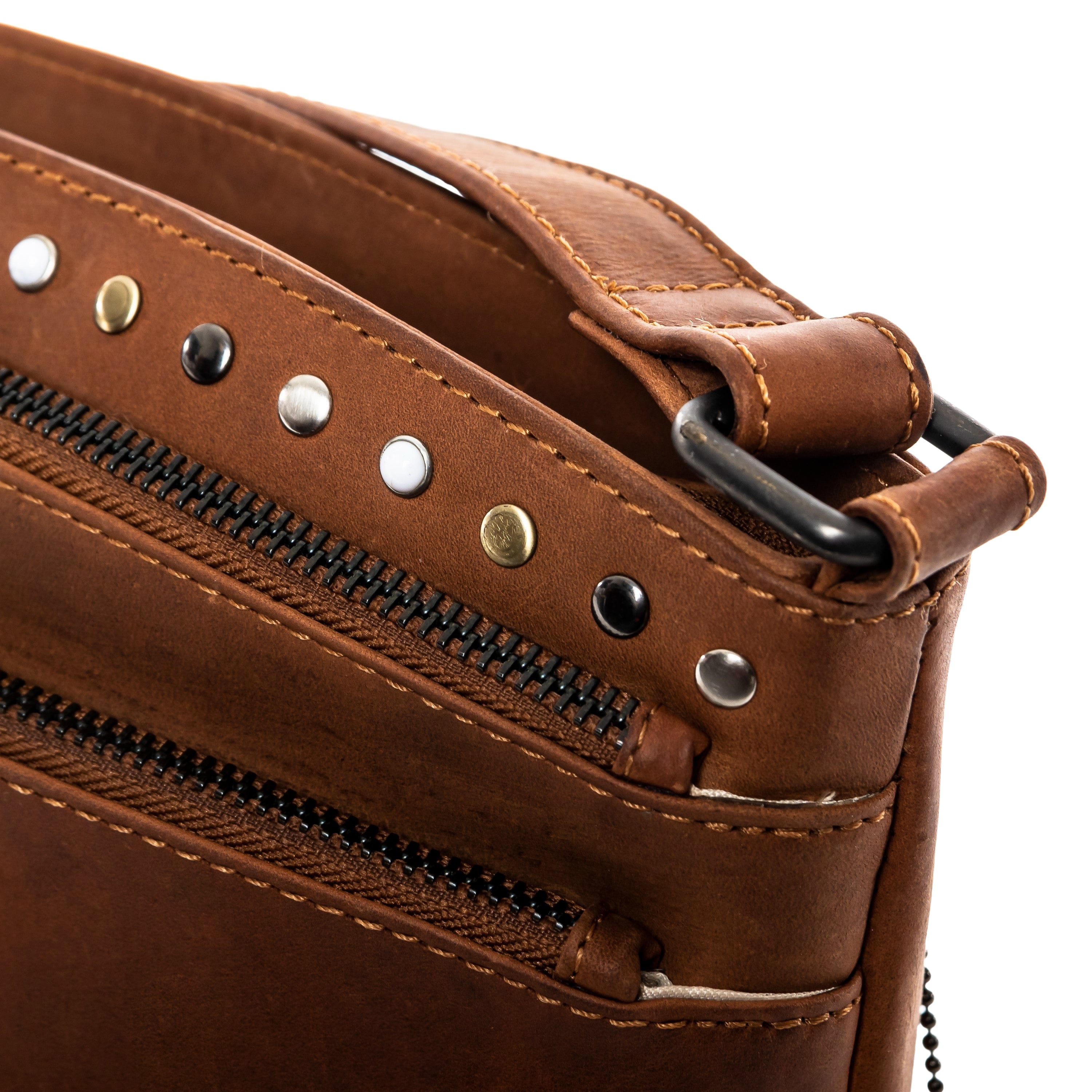 Concealed Carry Brynn Arched Leather Crossbody - Lady Conceal - Concealed Carry Purse - conceal and carry purse for women - tactical pistol bag - Locking Conceal and Carry Purse with Universal Holster for Handguns - Unique Hide Crossbody Gun and Pistol Bag