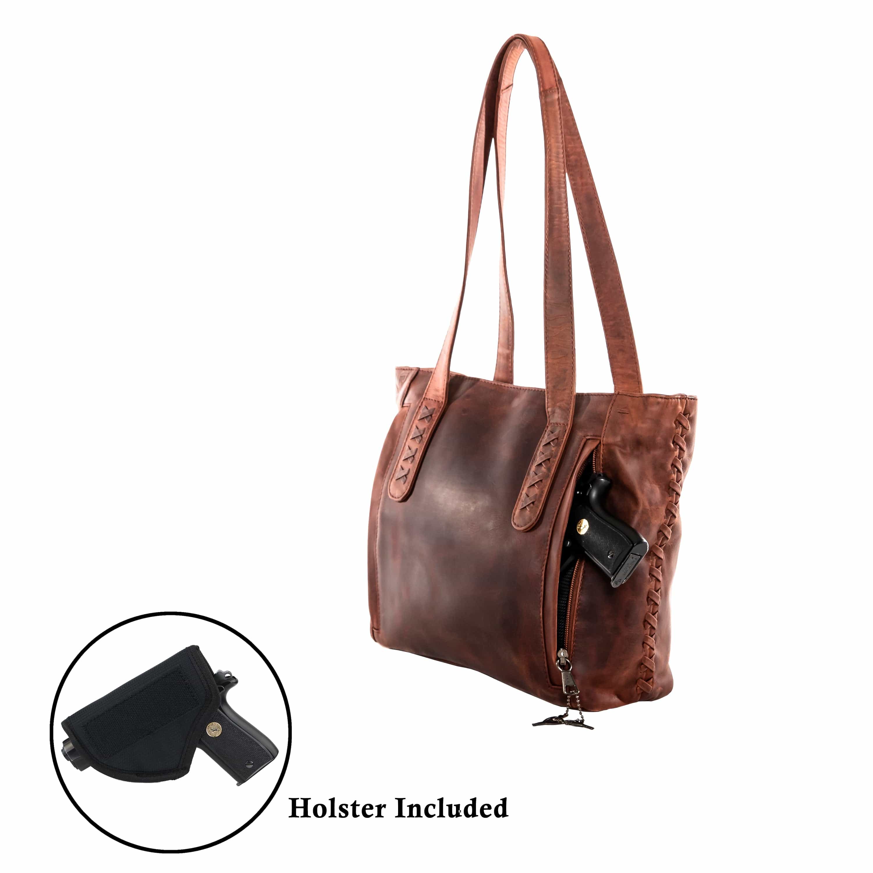 Concealed Carry Reagan Medium Leather Tote - Lady Conceal - Concealed Carry Purse - Designer Luxury Leather Carry Handbag - carry Handbag for gun carry - Unique Tote gun Handbag - designer backpack purse - designer purse sale - designer purse sales - womens designer purse sale - Peyton Leather Tote - designer lady purse concealed carry gun Handbag - concealed carry Handbag for woman- Easy Conceal Carry and Draw Purse -