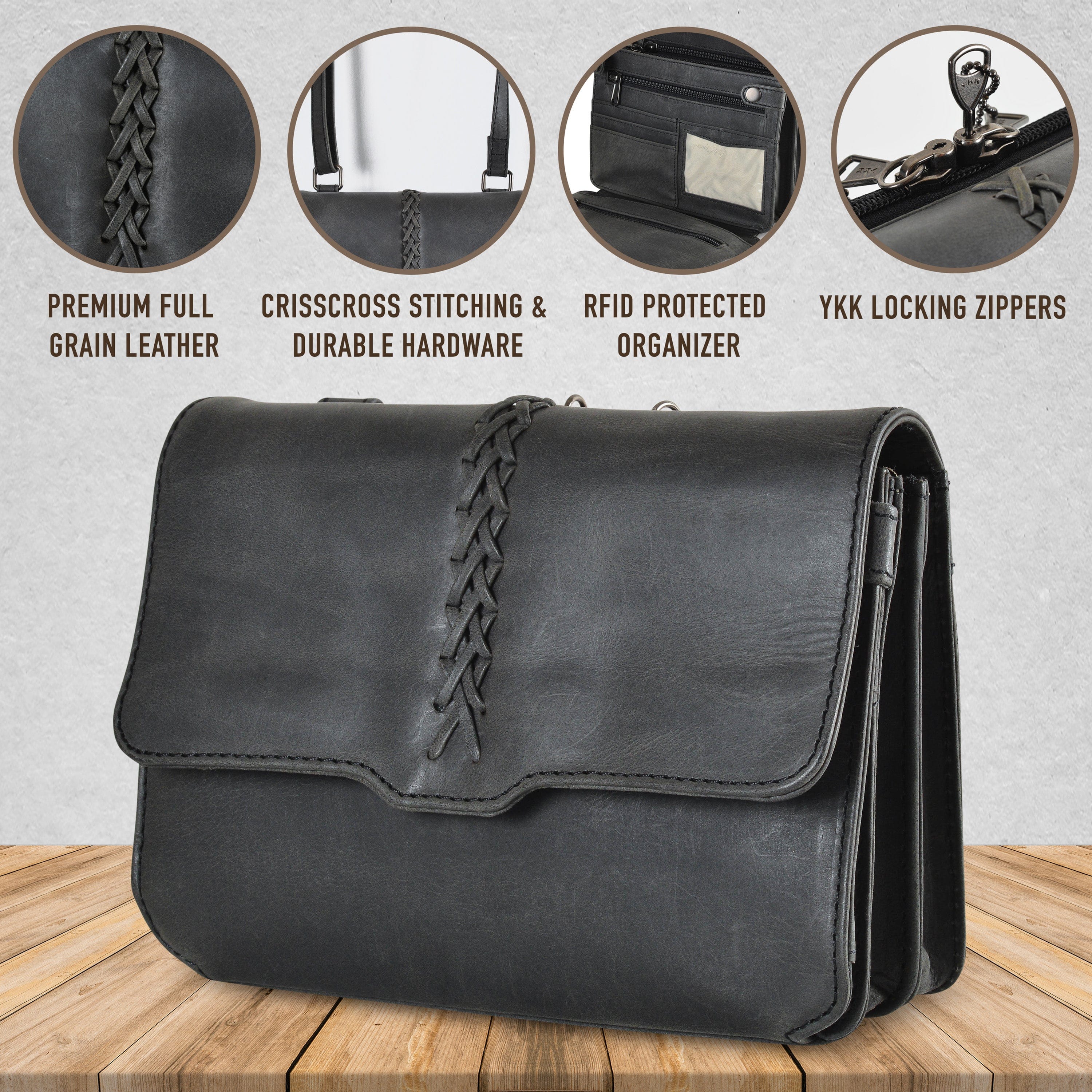 Concealed Carry Jolene Leather Crossbody Organizer - YKK Locking Purse with Universal Holster - Women CCW Crossbody Holster soft leather shoulder bags for women's - crossbody bags for everyday use - most popular crossbody bag - crossbody bags for guns - crossbody handgun bag - Unique Hide Purse - Conceal Carry Western Purse - Stylish Carry Cheetah Leather Bag - Bag for Conceal Carrying Women - Gun Bag for Women