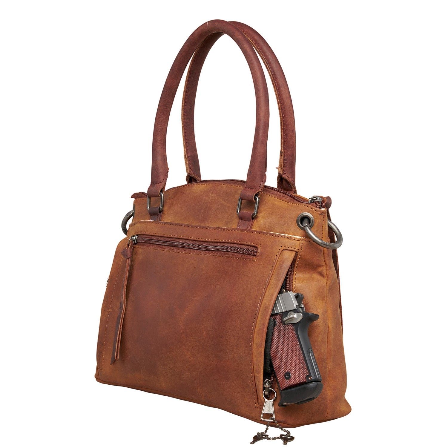 Concealed Carry Whitely Leather Satchel - YKK Locking Zippers - Universal Holster Bag - Luxurious Designer CCW Bag - Leather Gun and Pistol Purse - Concealed Carry Purse - designer purses - black designer purse - designer purse brands - designer backpack purse - designer purse sale - womens designer purse sale - woman designer purse - designer purses for women