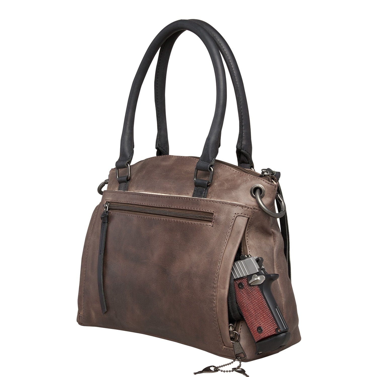 Concealed Carry Whitely Leather Satchel - YKK Locking Zippers - Universal Holster Bag - Luxurious Designer CCW Bag - Leather Gun and Pistol Purse - Concealed Carry Purse - designer purses - black designer purse - designer purse brands - designer backpack purse - designer purse sale - womens designer purse sale - woman designer purse - designer purses for women