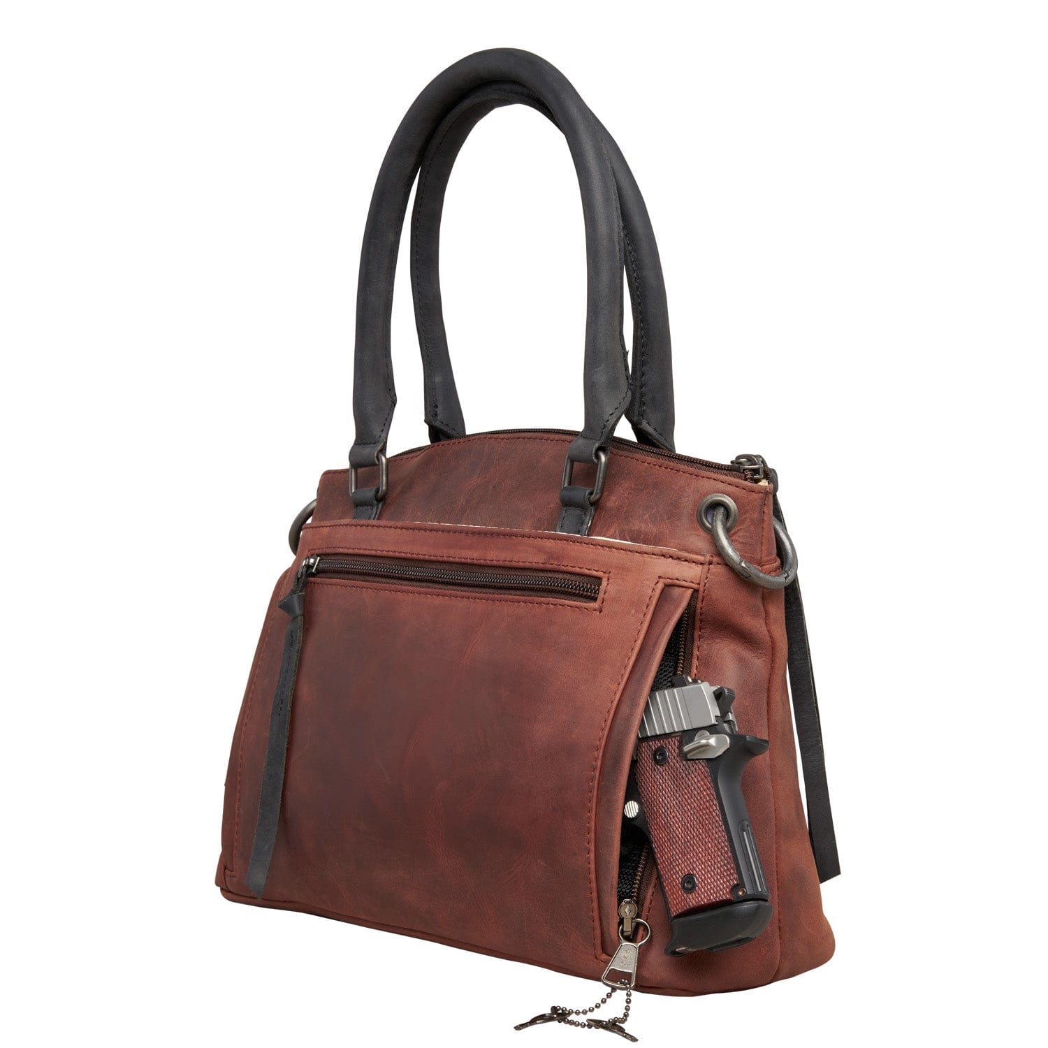Concealed Carry Whitely Leather Satchel - YKK Locking Zippers - Universal Holster Bag - Luxurious Designer CCW Bag - Leather Gun and Pistol Purse - Concealed Carry Purse - designer purses - black designer purse - designer purse brands - designer backpack purse - designer purse sale - womens designer purse sale - woman designer purse - designer purses for women