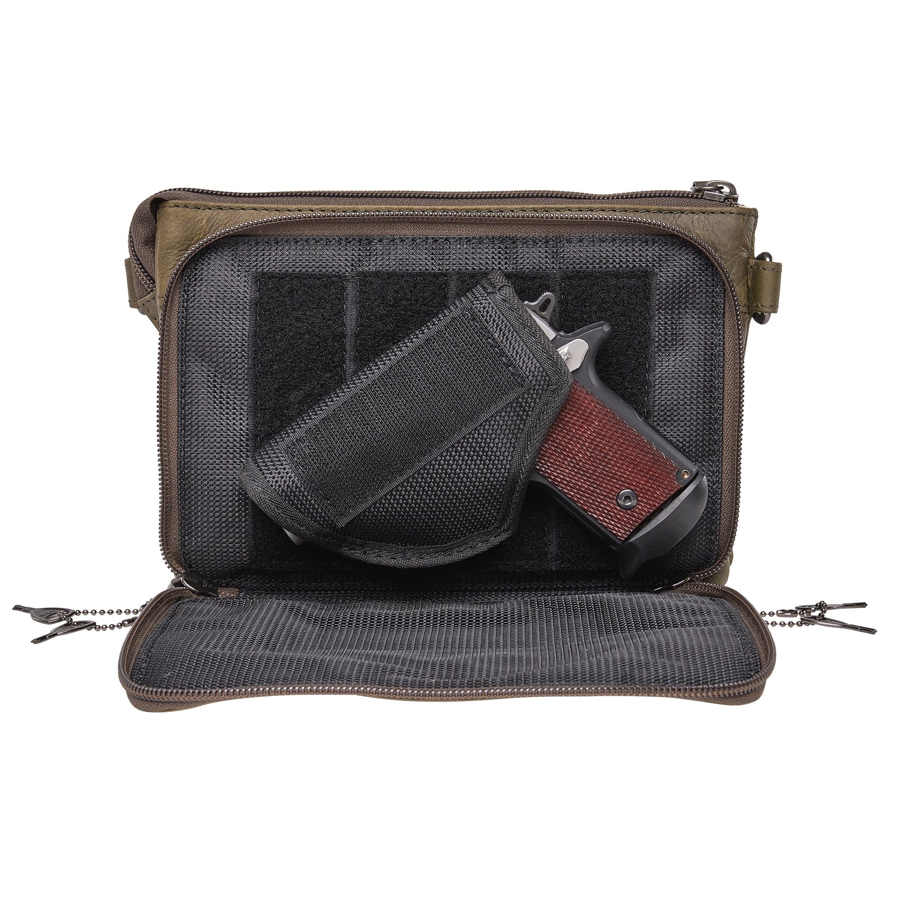 The Concealed Carry Natasha Crossbody - Locking zippers and universal holster - Leather Crossbody pistol bag - Tactical womans purse for pistol - Concealed Carry Purse - most popular crossbody bag - crossbody handgun bag - crossbody bags for everyday use - Lady Conceal - Unique Hide Purse - Locking YKK Purse - Fanny Pack for Gun and Pistol - Easy CCW - Fast Draw Bag - Secure Gun Bag