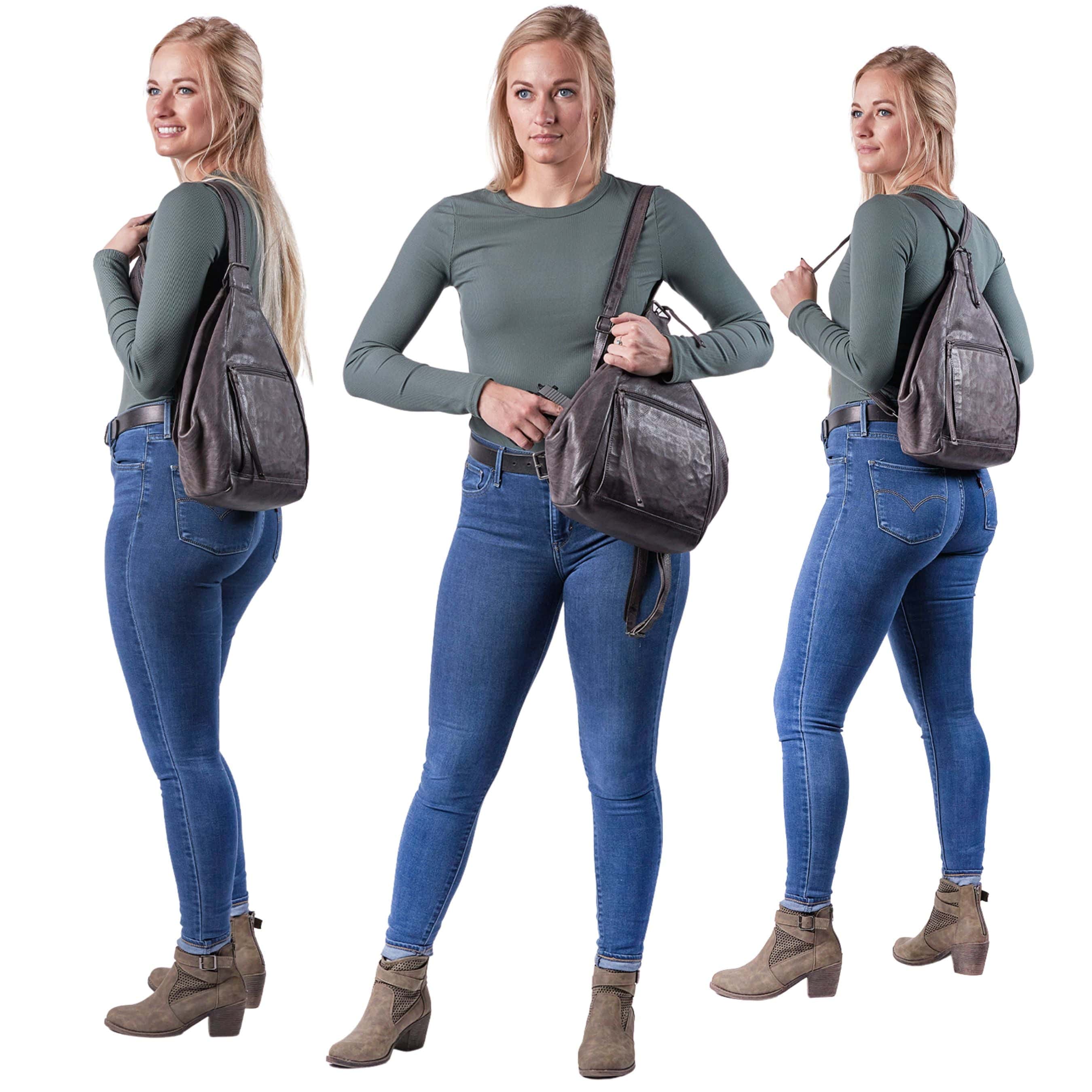 Concealed Carry Marley Unisex Backpack - YKK Locking Zippers and Universal Holsters for Gun - Outdoor Bag for Gun Owner - Backpack for Conceal Carry - best gun carry backpack - Pistol and Firearm Bag - Western Hide Backpack - Boho Stylish Backpack for Women - Universal Holster Bag - Marley Unisex Backpack - Women's Concealed Carry Bagpack - premium leather backpack
