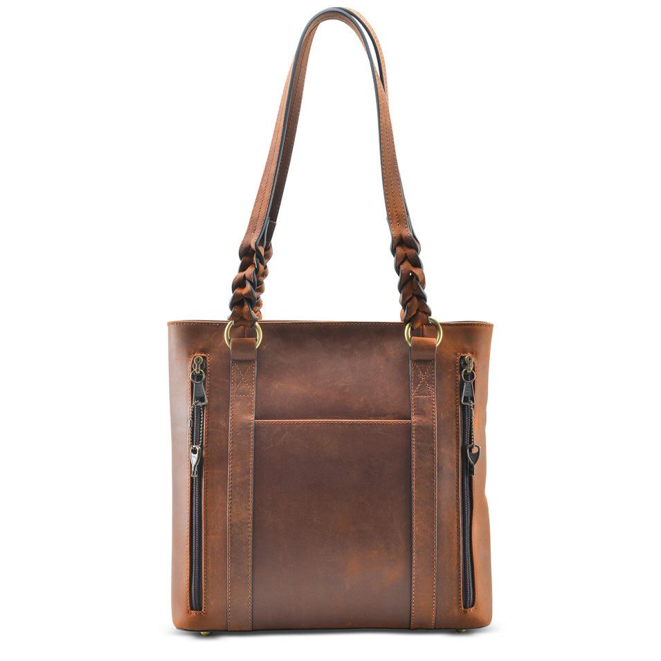 Concealed Carry Bella Leather Tote - Women's Purse for Pistol - Locking Purse with pistol slot - Leather Conceal Carry purse for Women - Concealed carry purse holster - Conceal Carry Handbag for Pistol - Handgun Bags for Women