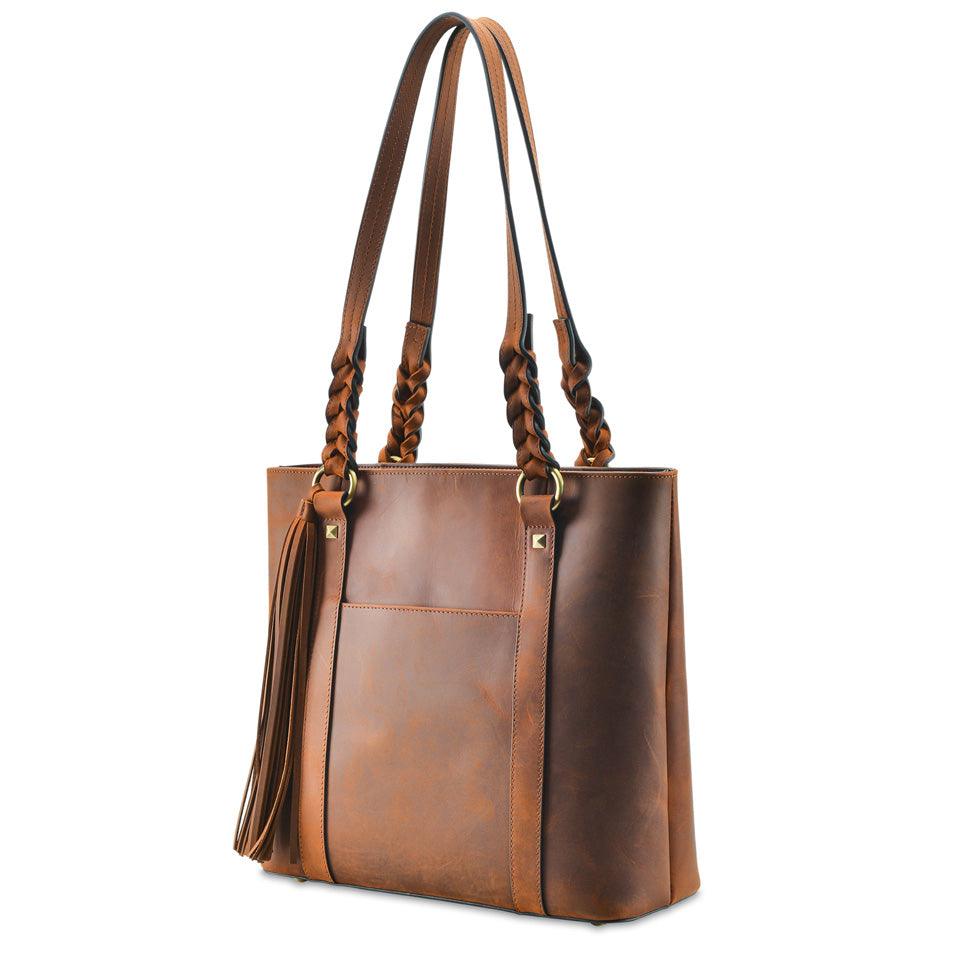 Concealed Carry Bella Leather Tote - Women's Purse for Pistol - Locking Purse with pistol slot - Leather Conceal Carry purse for Women - Concealed carry purse holster - Conceal Carry Handbag for Pistol - Handgun Bags for Women