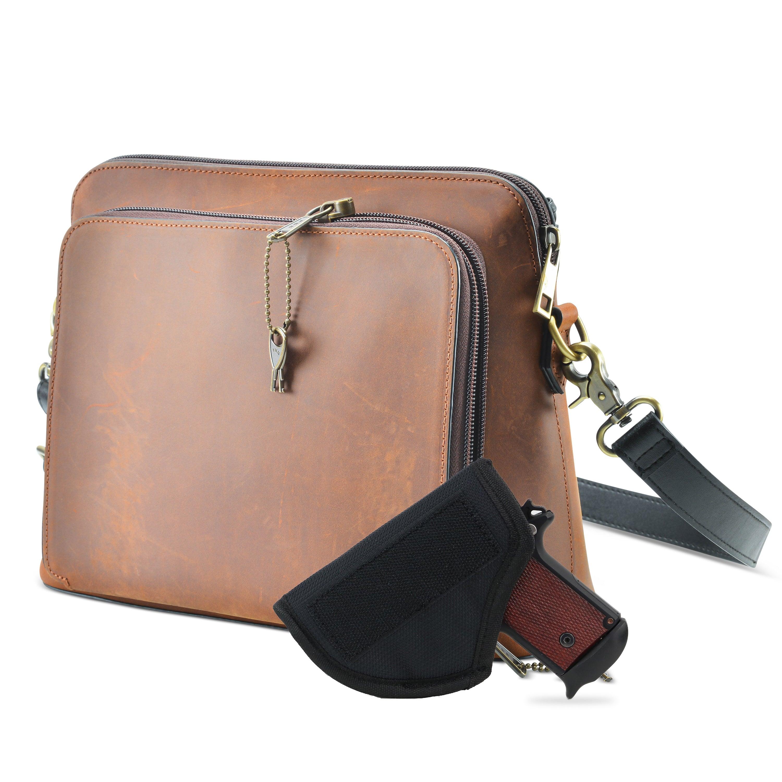 Concealed Carry Evelyn Leather Crossbody - Lady Conceal - soft leather shoulder bags for women's - crossbody bags for everyday use - most popular crossbody bag - crossbody bags for guns - crossbody handgun bag - Unique Hide Purse - Conceal Carry Western Purse - Stylish Carry Evelyn Leather Bag - Bag for Conceal Carrying Women - - Gun Bag for Women