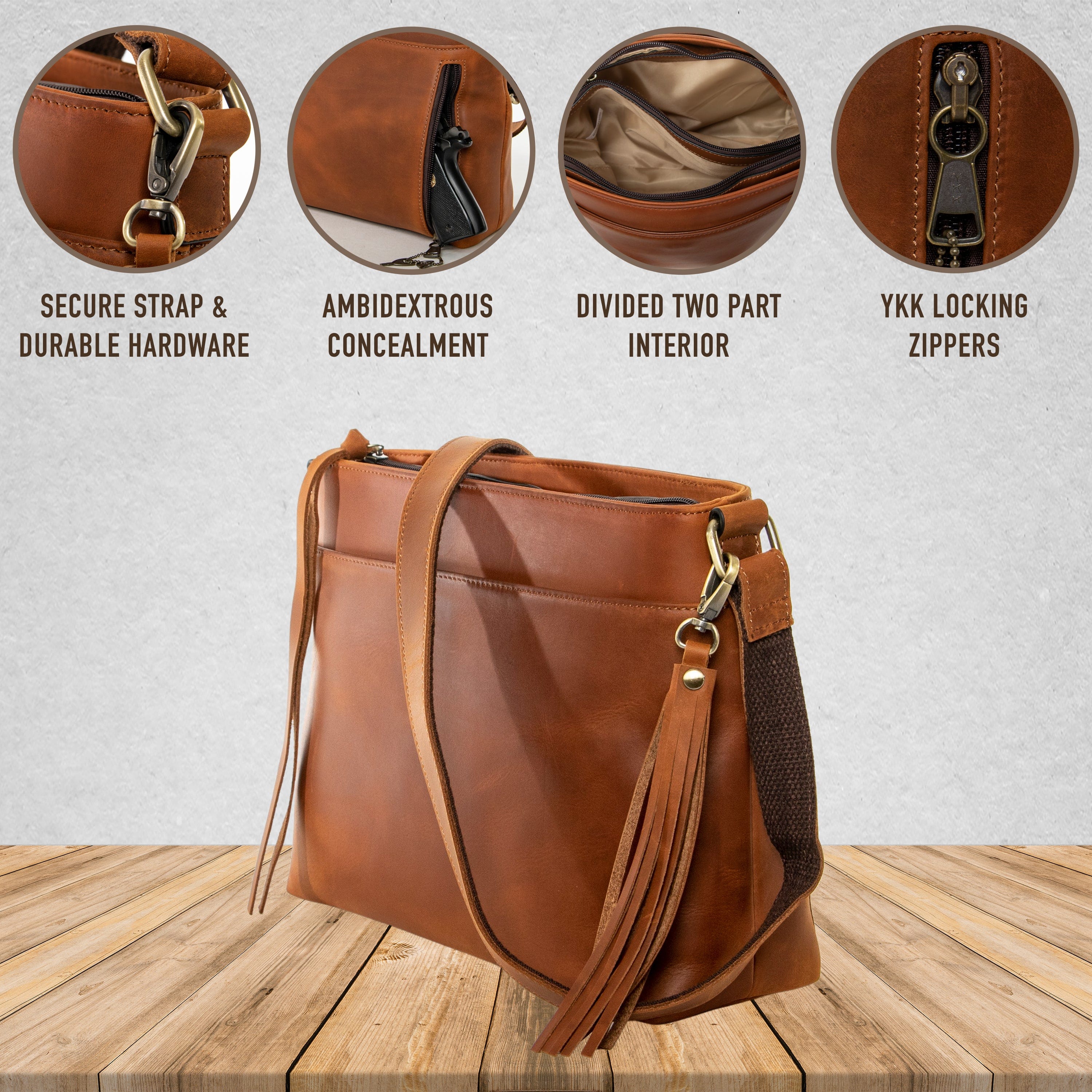 Concealed Carry Josie Leather Crossbody - Lady Conceal - Concealed Carry Purse - soft leather shoulder bags for women's - crossbody bags for everyday use - most popular crossbody bag - crossbody bags for guns - crossbody handgun bag - Unique Hide Purse - Conceal Carry Western Purse - Stylish Carry Josie Leather Bag - Bag for Conceal Carrying Women - Gun Bag for Women