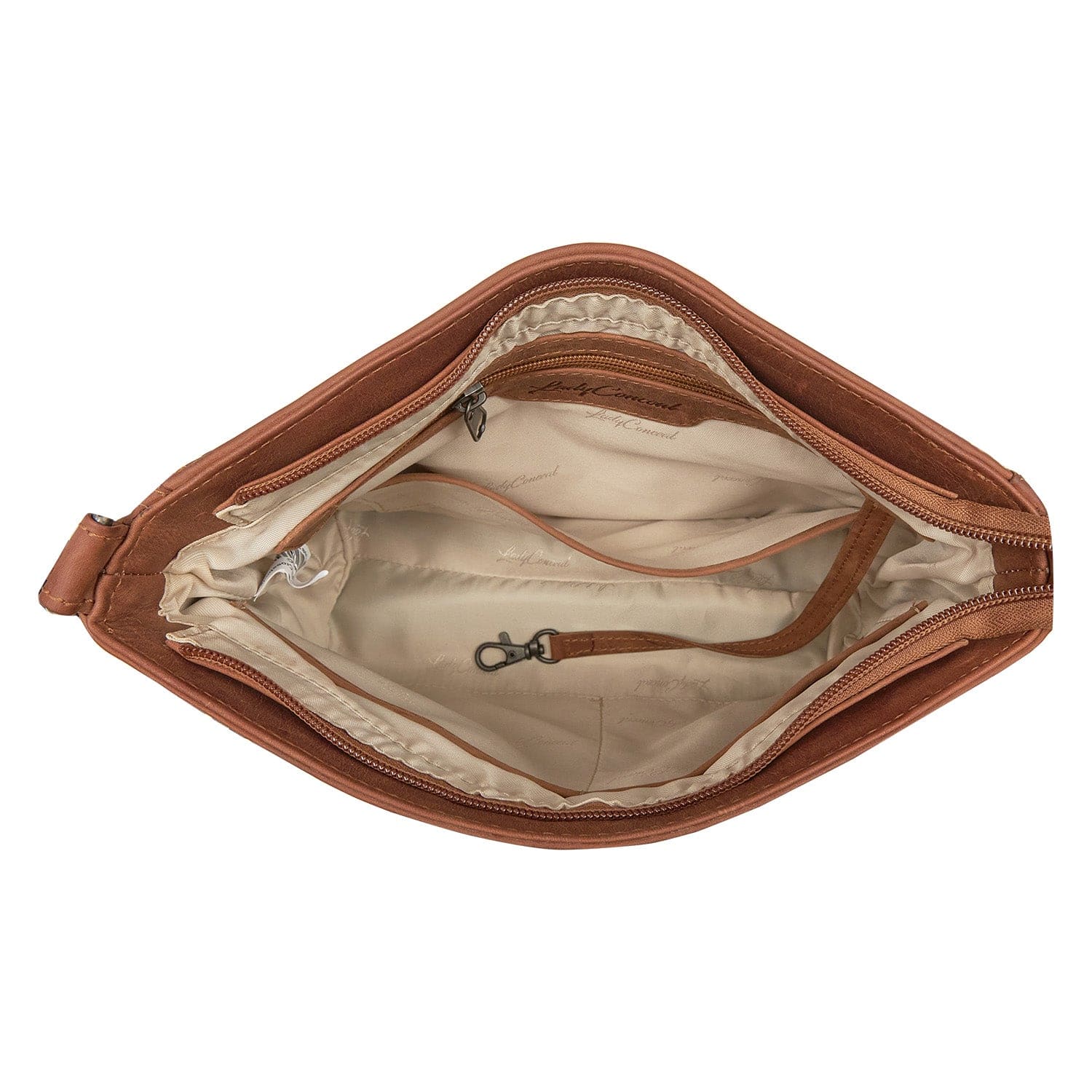 Concealed Carry Brynn Arched Leather Crossbody - Lady Conceal - Concealed Carry Purse - conceal and carry purse for women - tactical pistol bag - Locking Conceal and Carry Purse with Universal Holster for Handguns - Unique Hide Crossbody Gun and Pistol Bag