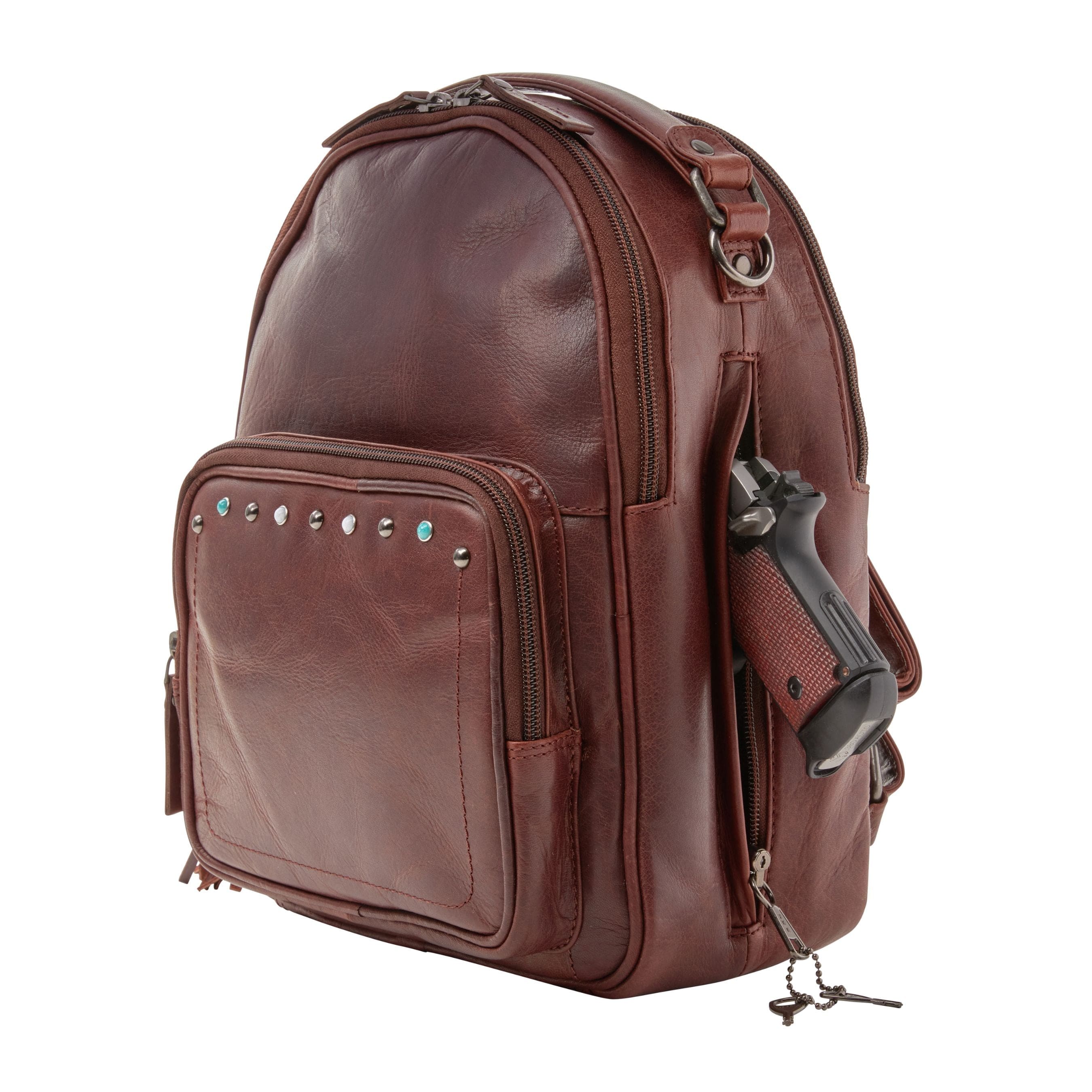 Concealed Carry Sawyer Leather Backpack - Locking YKK Holster Purse - Women Bag for Gun - Gun Owner Outdoor Bag - Outdoors Gun Bag - Women's Conceal Carry Purse for Firearm - Women Gun Users - gun carrier backpack - best gun carrying backpack- best gun carry backpack - Pistol and Firearm Bag - Western Hide Backpack - Boho Stylish Backpack for Women - Universal Holster Bag - Marley Unisex Backpack - Women's Concealed Carry Bagpack - premium leather backpack
