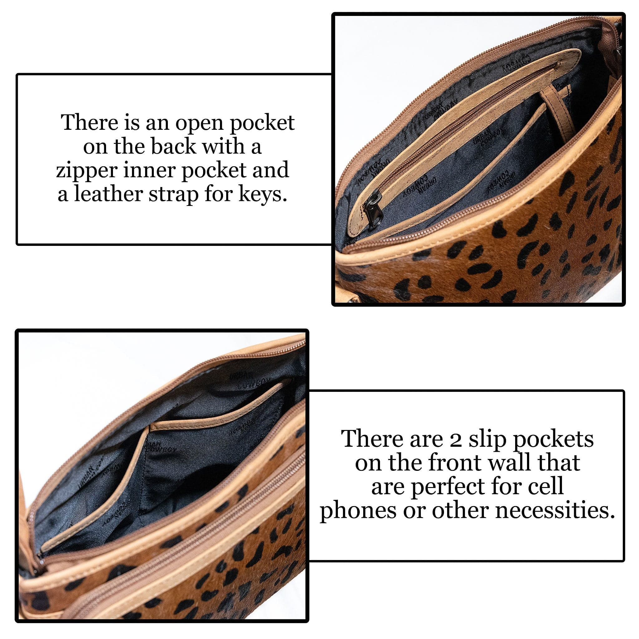 Concealed Carry Jeri Cheetah Crossbody by UC Leather - Unique Gun Bag - Women CCW Purse - Crossbody Holster soft leather shoulder bags for women's - crossbody bags for everyday use - most popular crossbody bag - crossbody bags for guns - crossbody handgun bag - Unique Hide Purse - Conceal Carry Western Purse - Stylish Carry Cheetah Leather Bag - Bag for Conceal Carrying Women - Gun Bag for Women