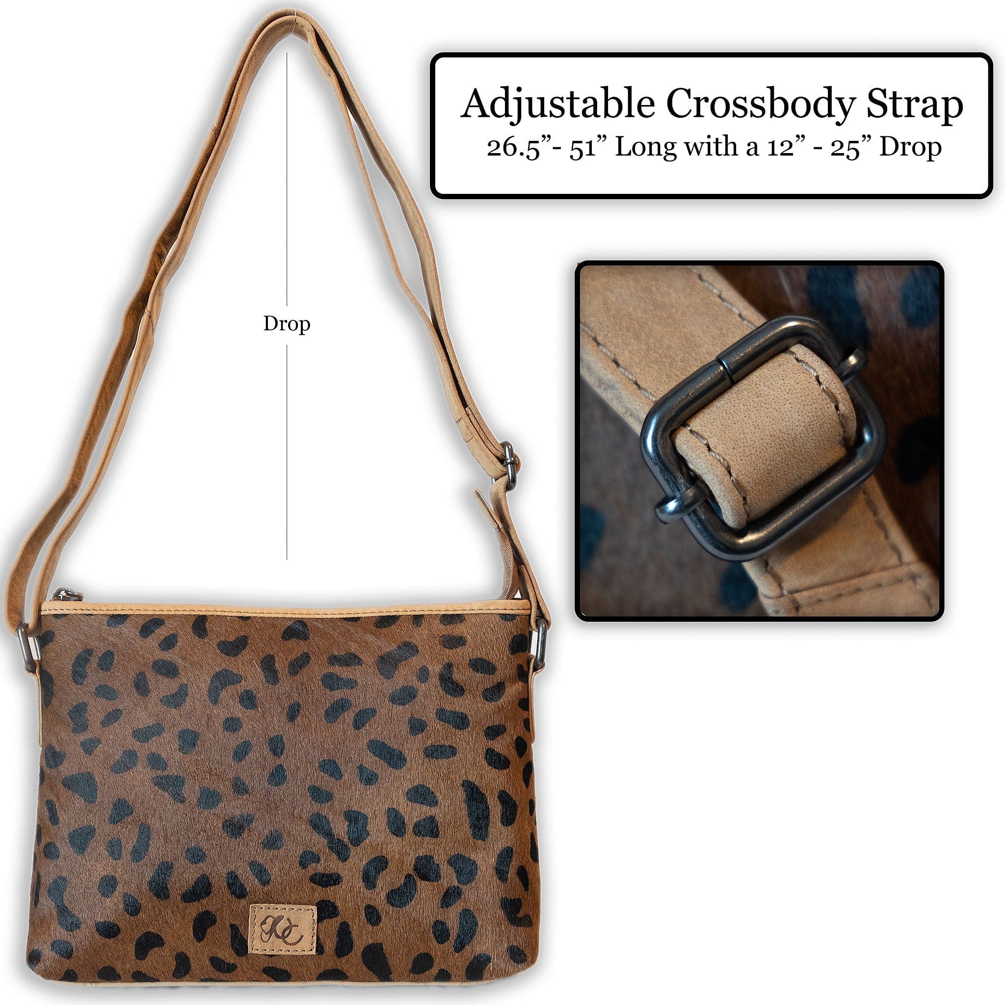 Concealed Carry Jeri Cheetah Crossbody by UC Leather - Unique Gun Bag - Women CCW Purse - Crossbody Holster soft leather shoulder bags for women's - crossbody bags for everyday use - most popular crossbody bag - crossbody bags for guns - crossbody handgun bag - Unique Hide Purse - Conceal Carry Western Purse - Stylish Carry Cheetah Leather Bag - Bag for Conceal Carrying Women - Gun Bag for Women