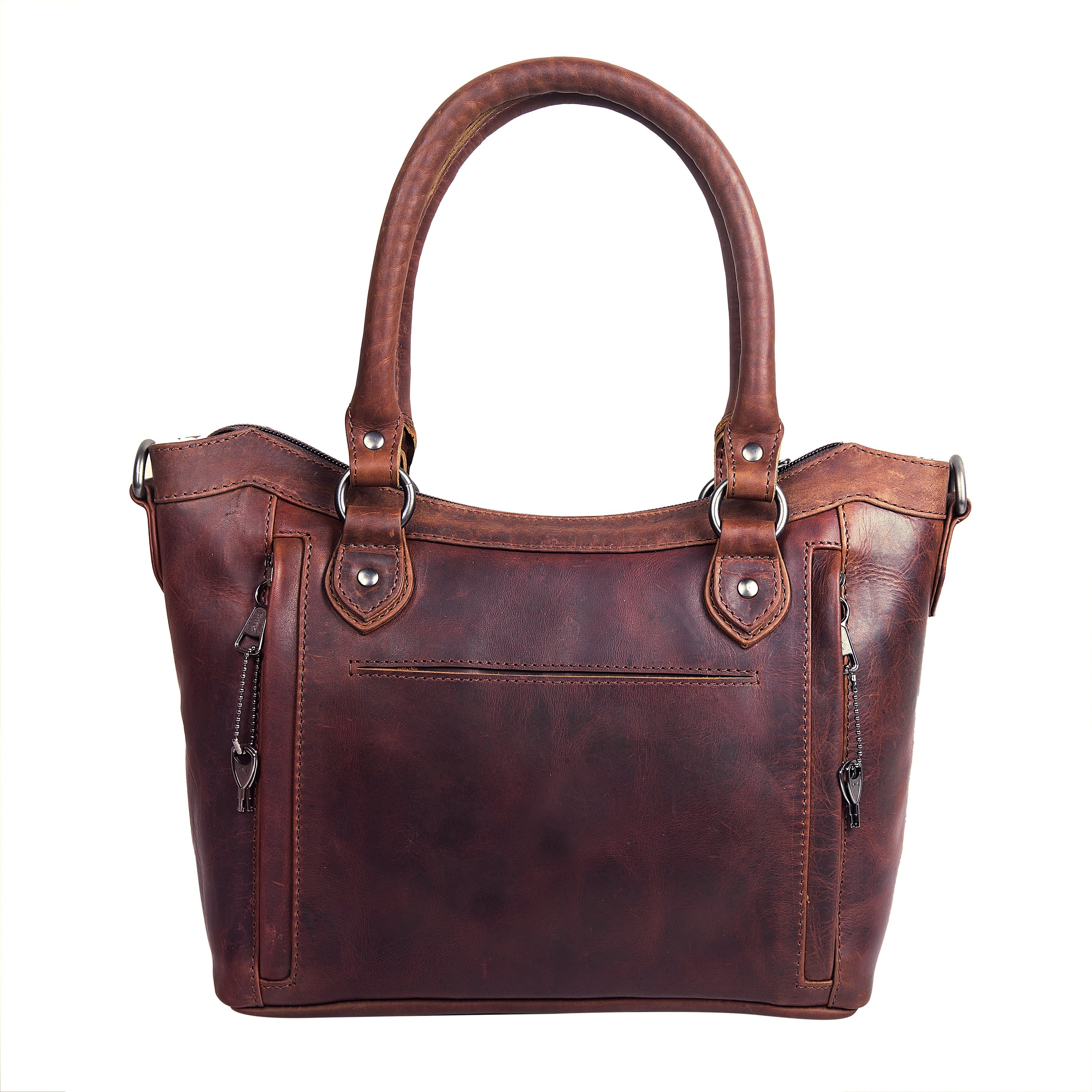 Concealed Carry Sadie Leather Satchel by Lady Conceal - Lady Conceal - designer purses - black designer purse - designer purse brands - designer backpack purse - designer purse sale - womens designer purse sale - designer purses black friday sale - black and white designer purse - black crossbody purse designer - black owned purse designers - woman designer purse - designer purses for women