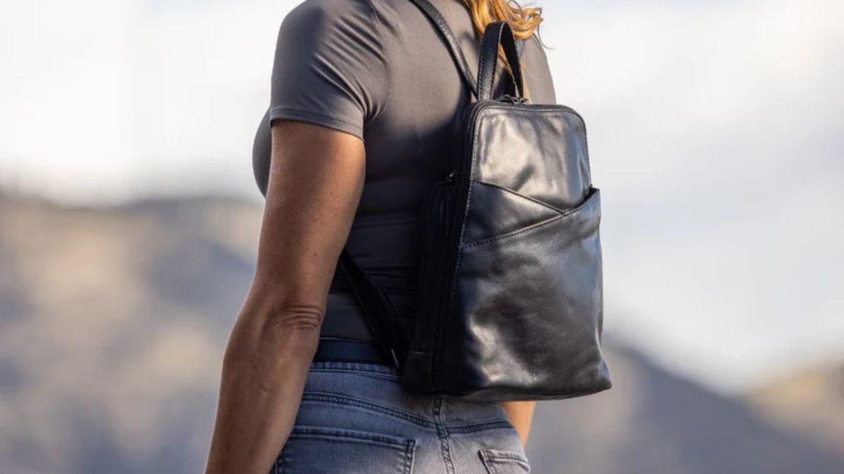 Leather Concealed Carry Backpack with Secure Storage