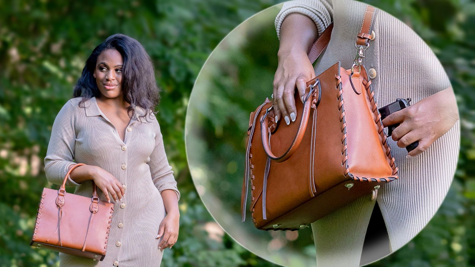  Brown Leather Concealed Carry Satchel 