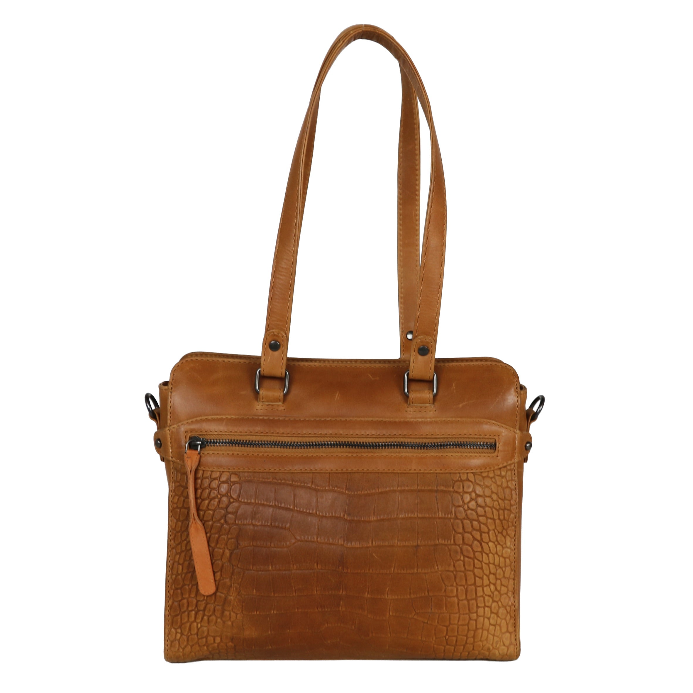 #100 Concealed Carry Leather Embossed Alligator Satchel