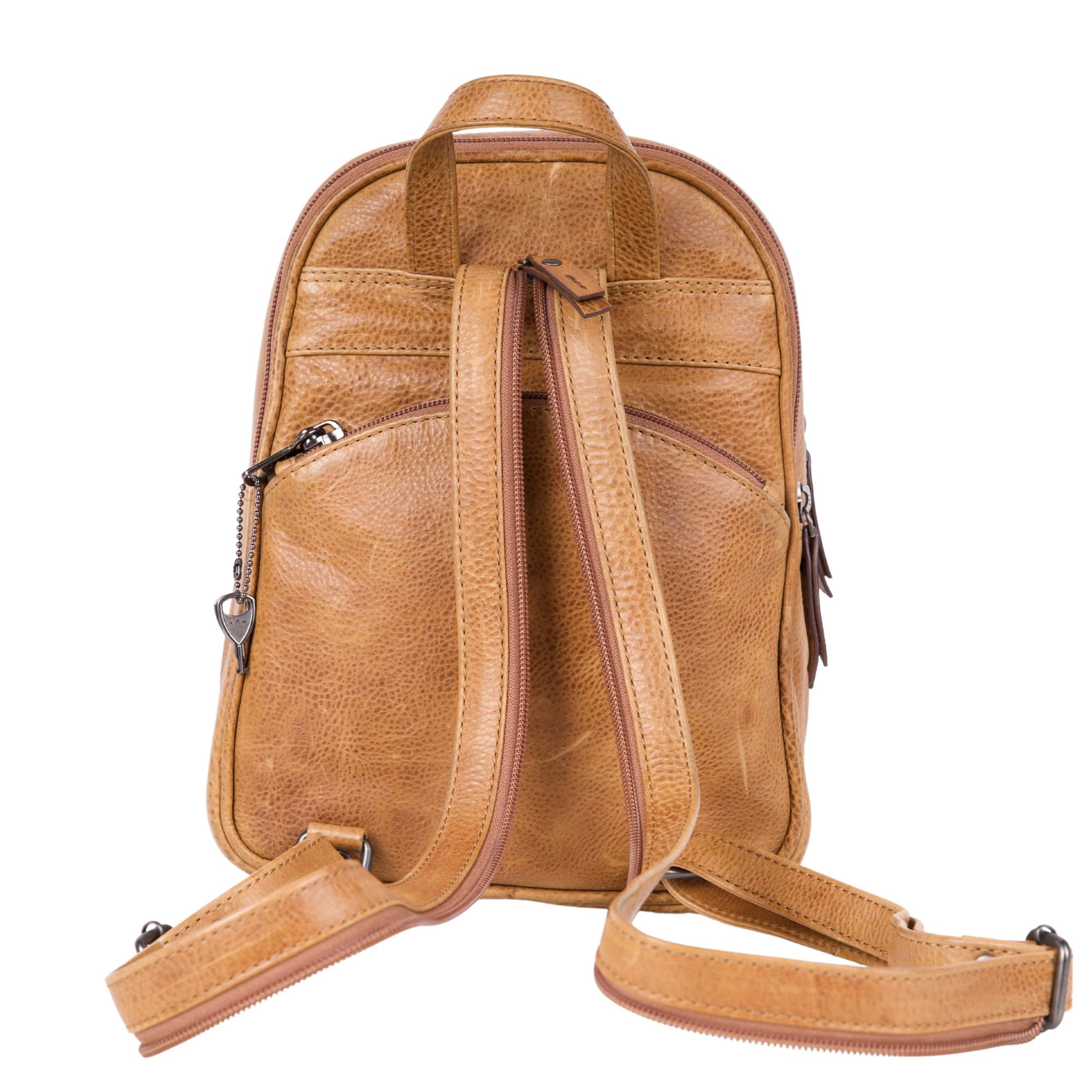 #104 Concealed Carry Small Leather Backpack