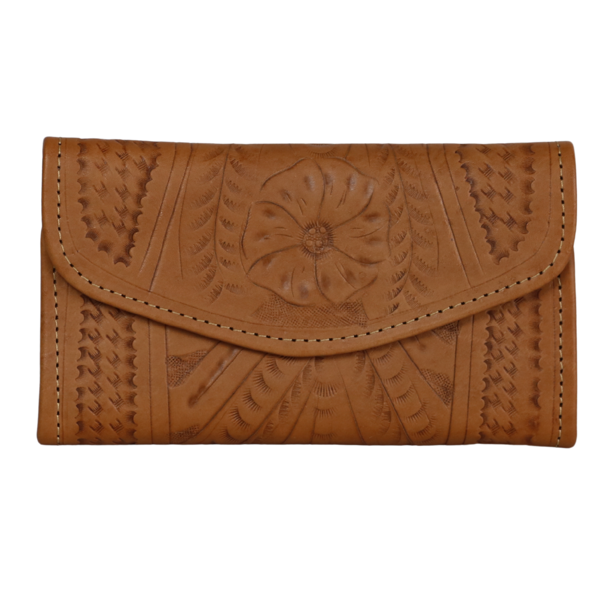 #211 Leather Tooled Floral Wallet