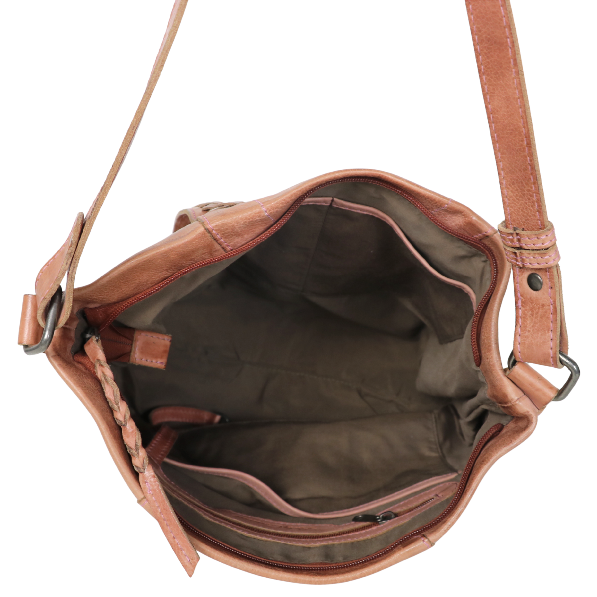 #233 Pink Concealed Carry Leather Hobo Bag