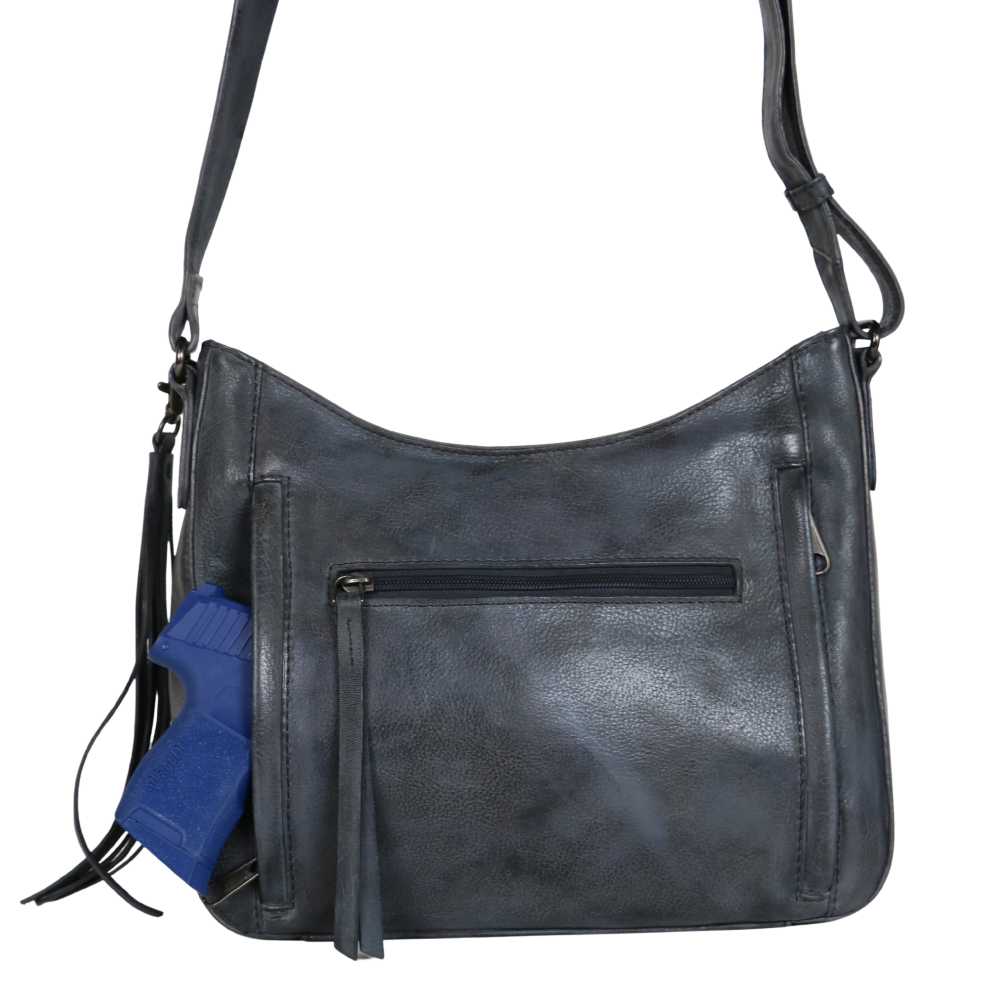 #236 Emery Concealed Carry Leather Crossbody without Locking Zippers