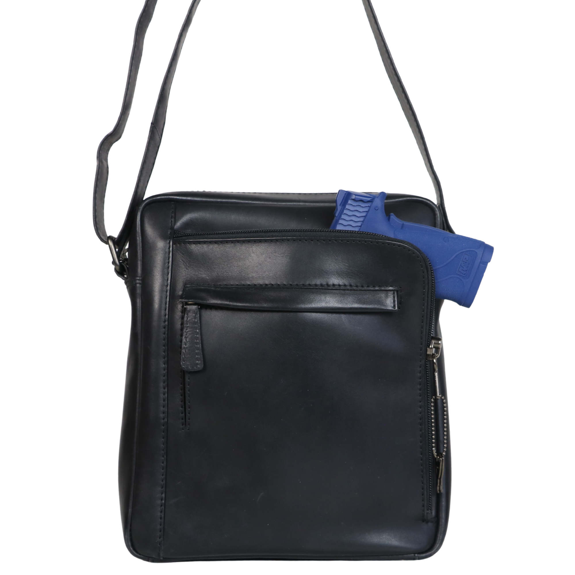 #243 Leather Concealed Carry Crossbody with Locking Zipper