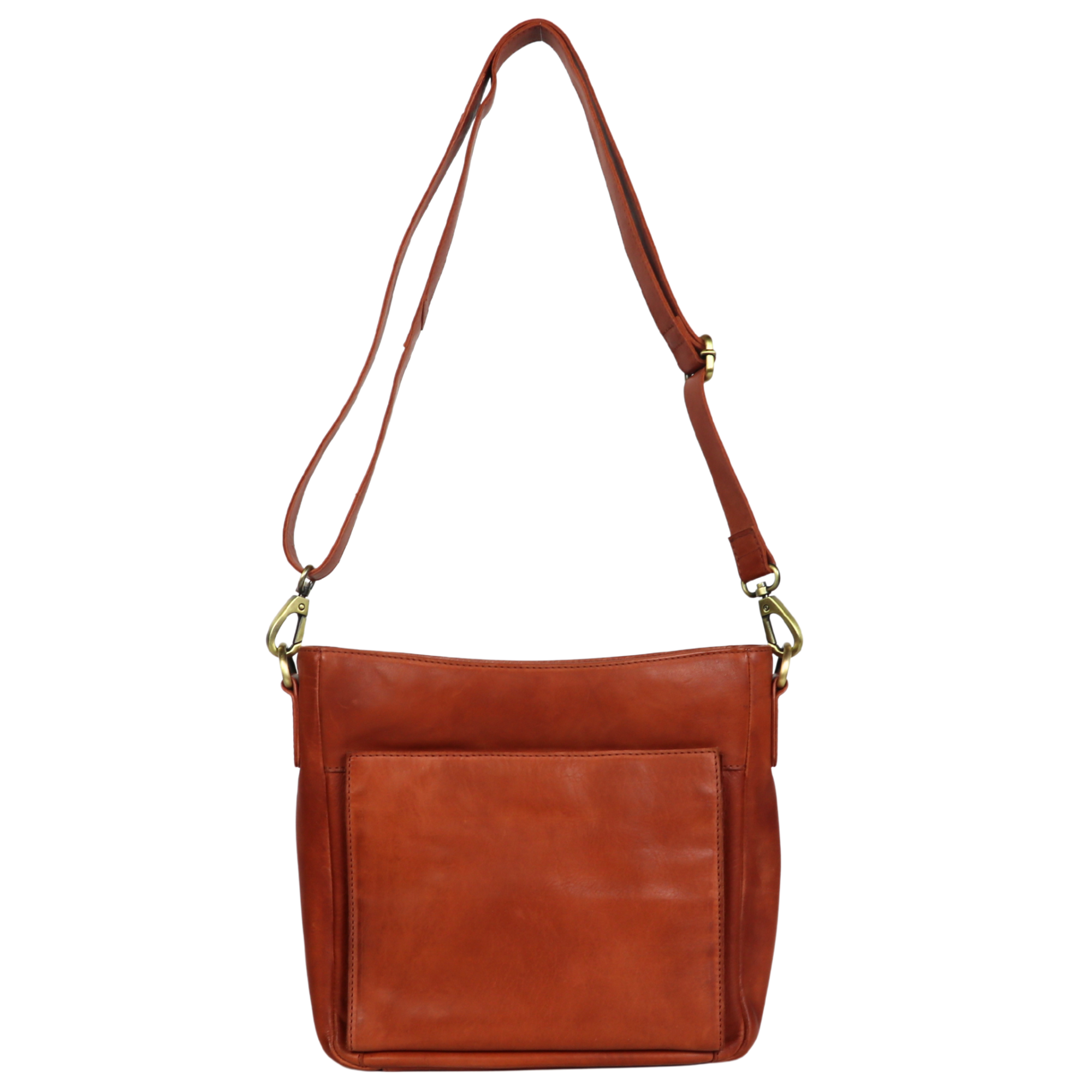 #247 Brick Red Leather Concealed Carry Crossbody with RFID Organizer