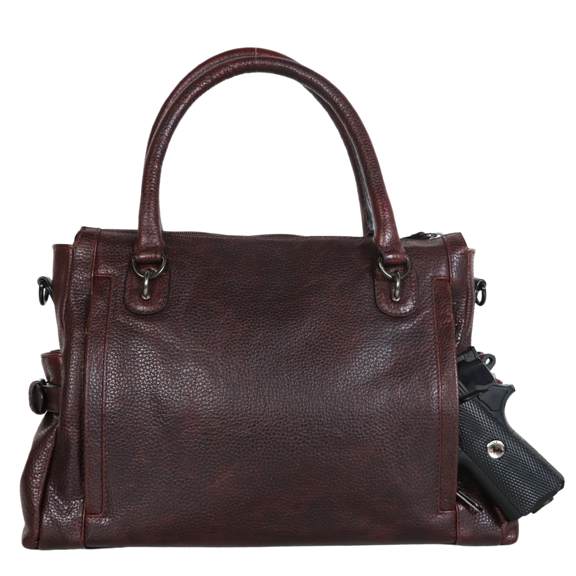 #257 Mahogany Concealed Carry Leather Satchel and Crossbody