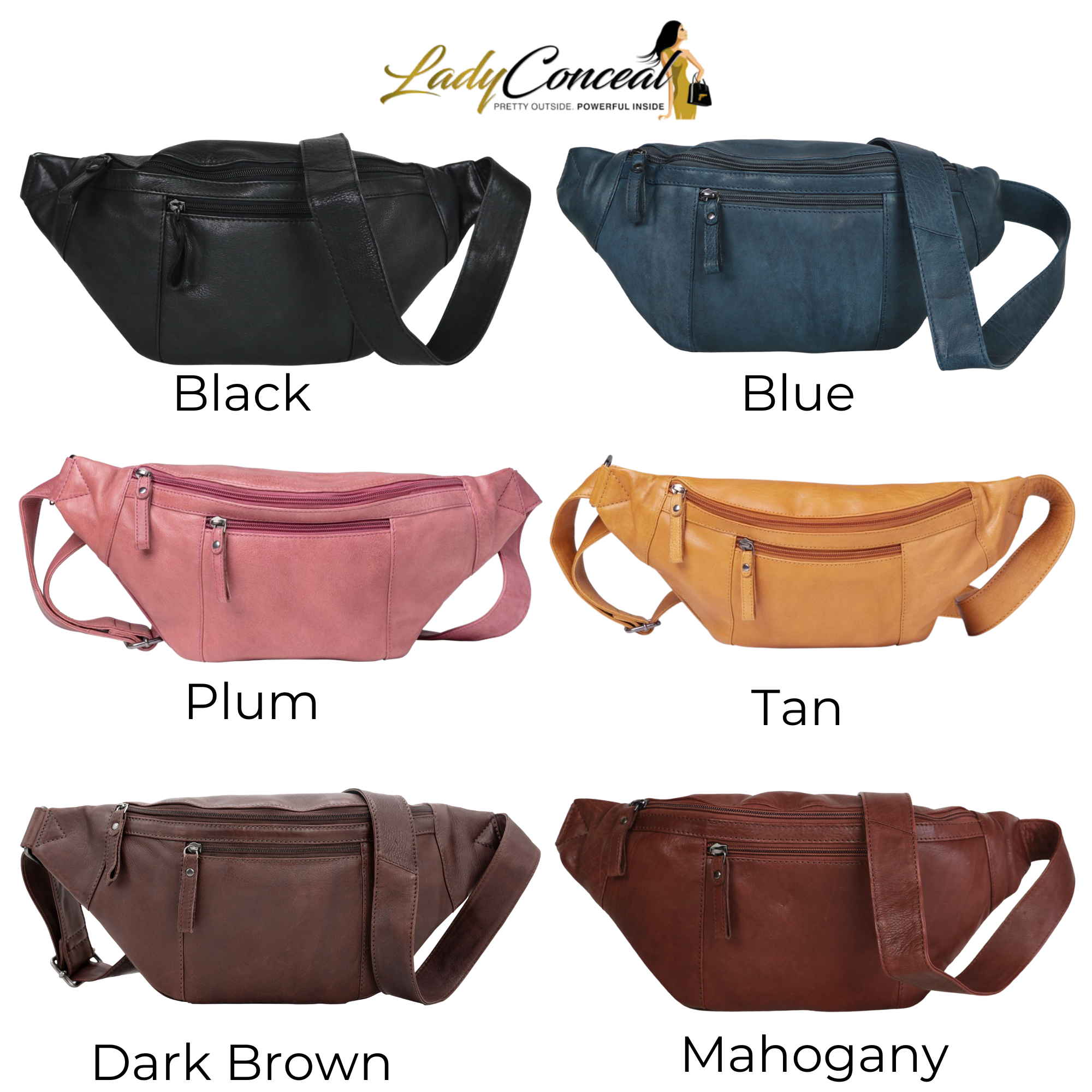 Concealed Carry Charlie Magnetic Leather Sling by Lady Conceal