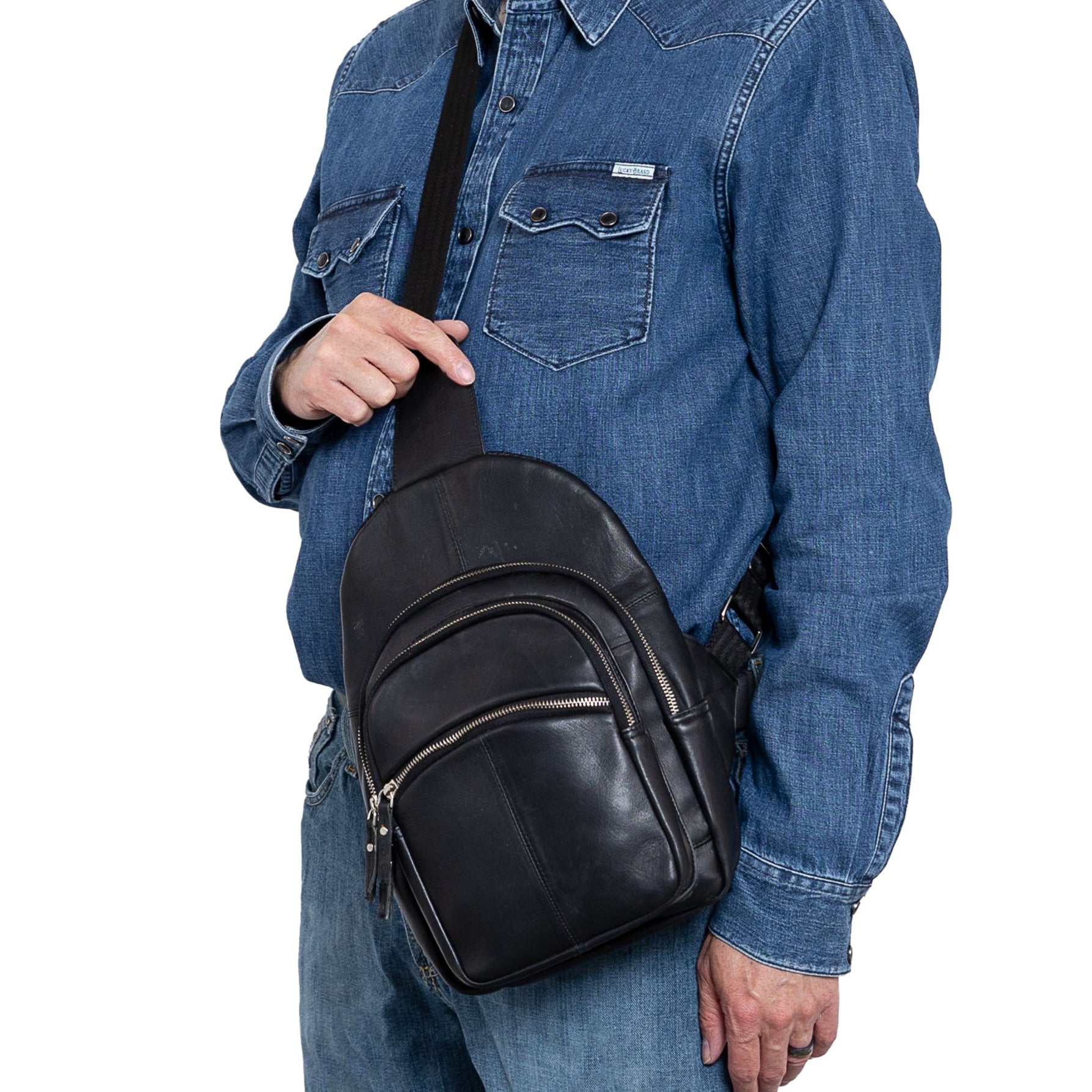 Concealed Carry Harley Lambskin Sling by DS Conceal - Tactical Sling Gun Bag - Unisex Universal Holster Bag - Firearm CCW Gear - Backpack for Concealed Carry - Pistol Bag