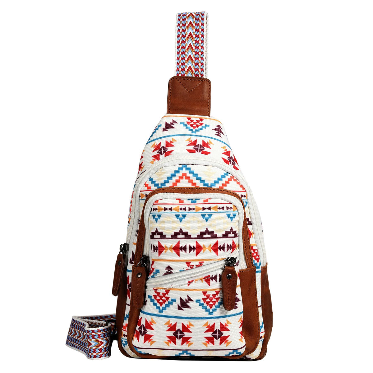 convertible backpack crossbody purse mini aztec Concealed Carry Indie Canvas Sling by DS Conceal Blue Aztec Women-Backpack Shop Discount St Croix Size:60lb discreet firearm access