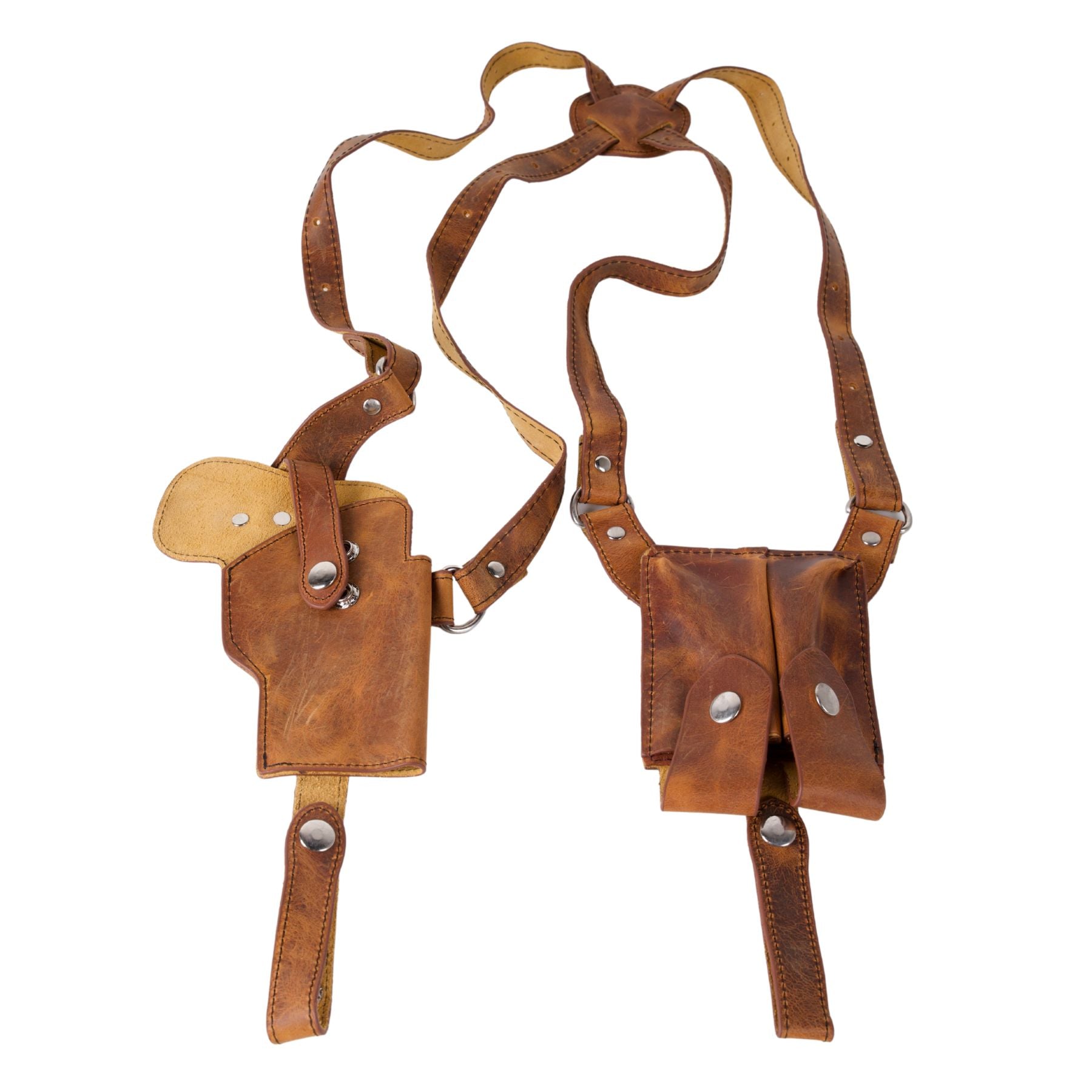 DS Conceal Traditional Shoulder Holster - Unisex Gun and Magazine Leather Holster for Comfort