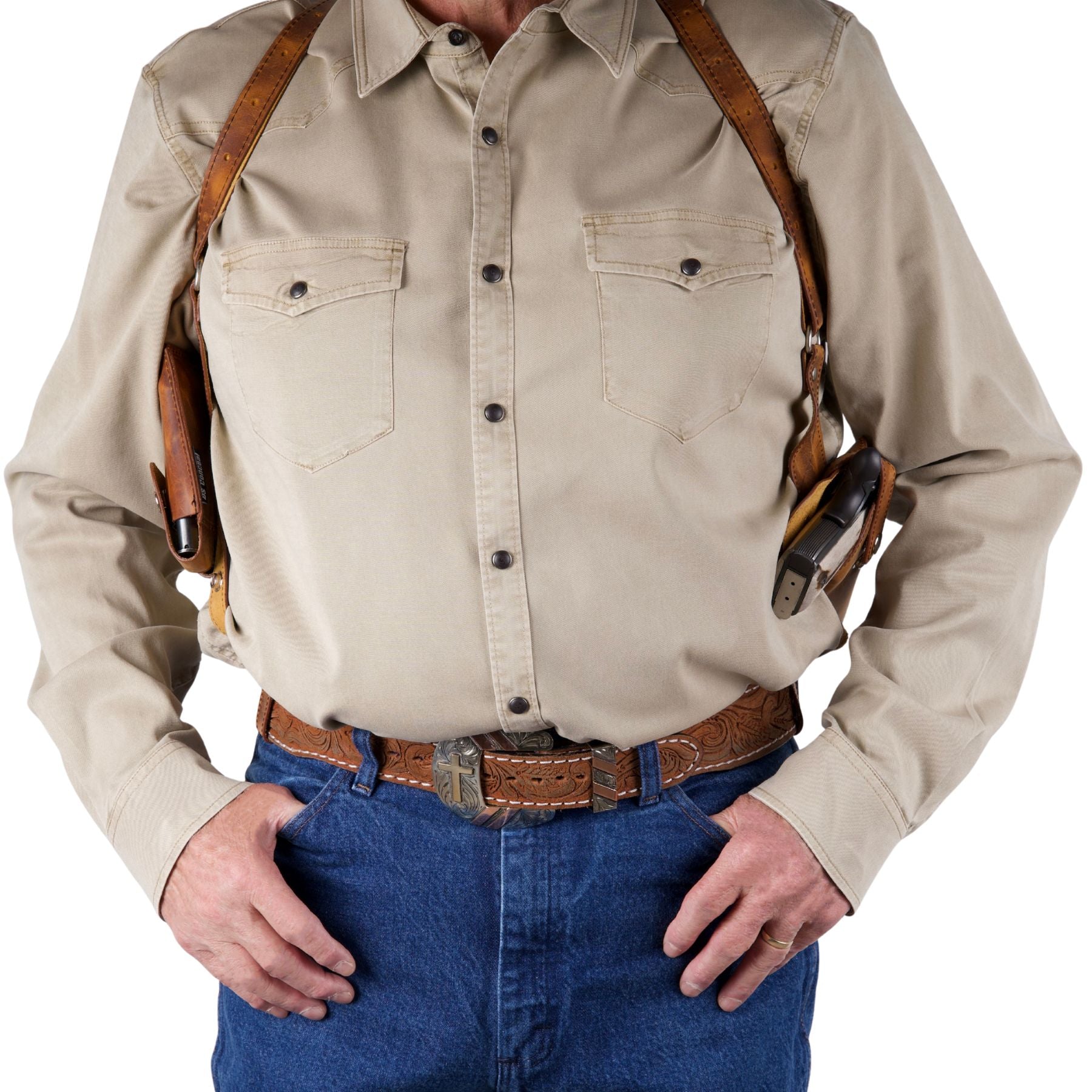 DS Conceal Leather Shoulder Holster - Lady Conceal Leather Firearm Accessories - Gifts for Gun Owners - Western Gun Holster