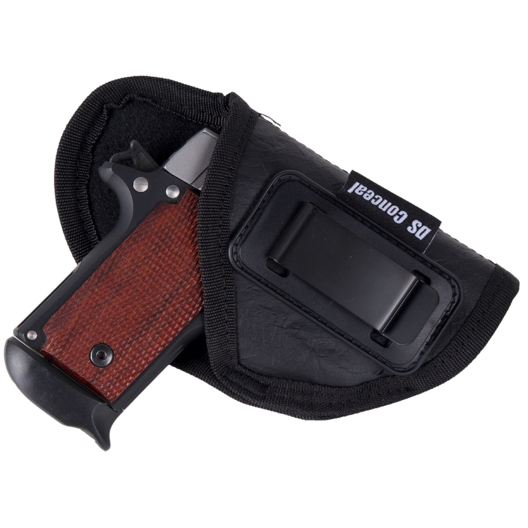Black IWB holster with durable construction and quick reholstering design - Functioning Quick Draw Access CCW