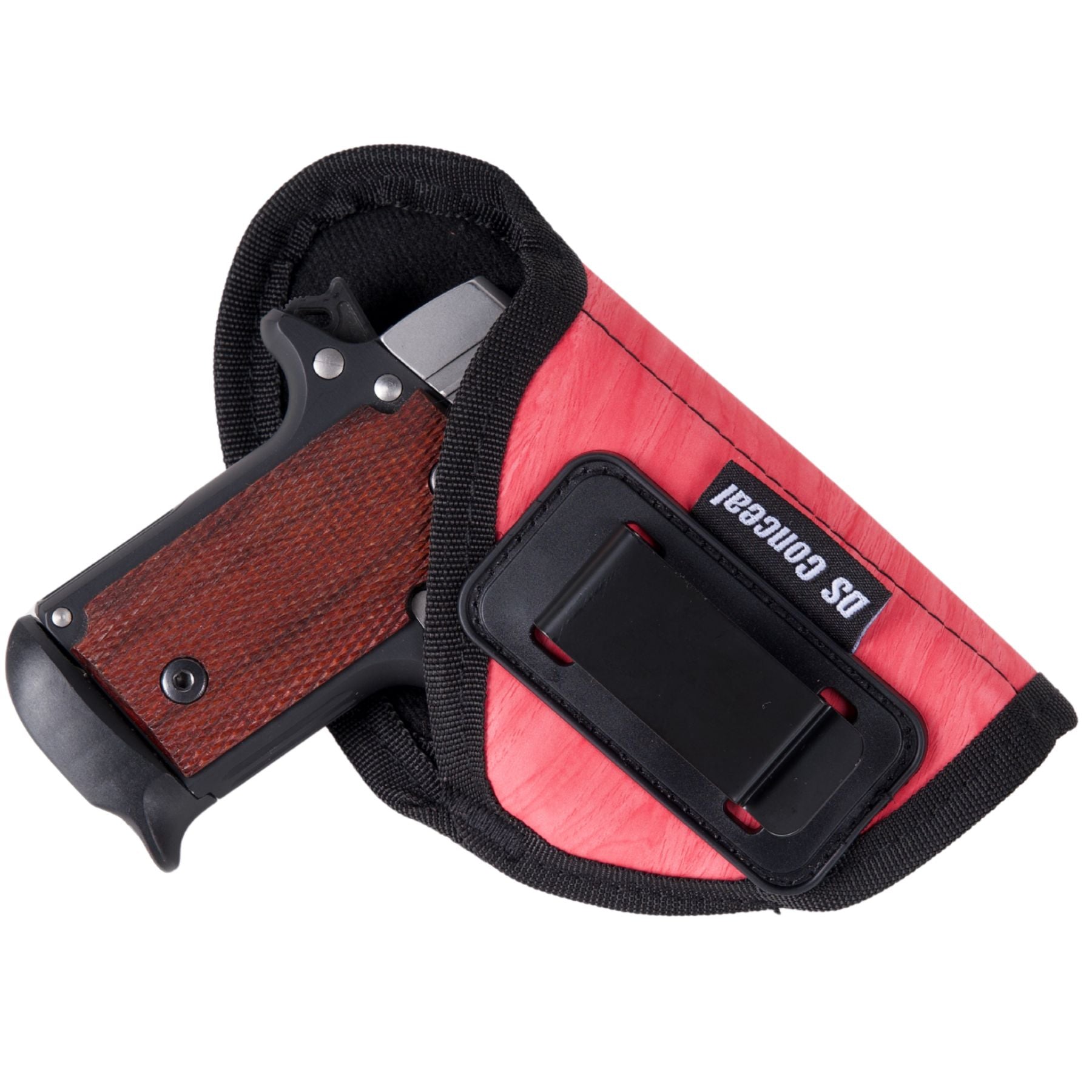 Pink IWB synthetic holster with steel belt clip for concealed carry
